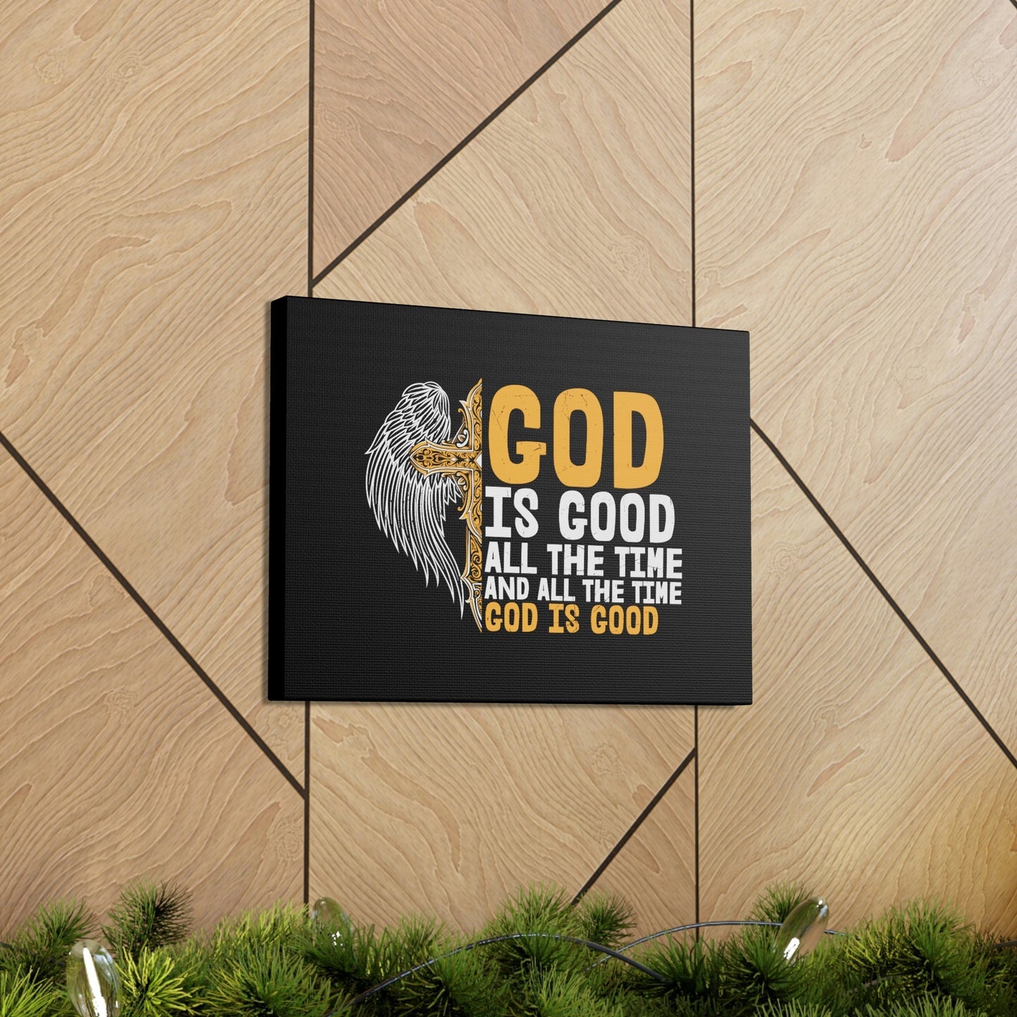 God Is Good Psalm 103:8 Yellow Christian Wall Art Bible Verse Print Ready to Hang Unframed-Express Your Love Gifts