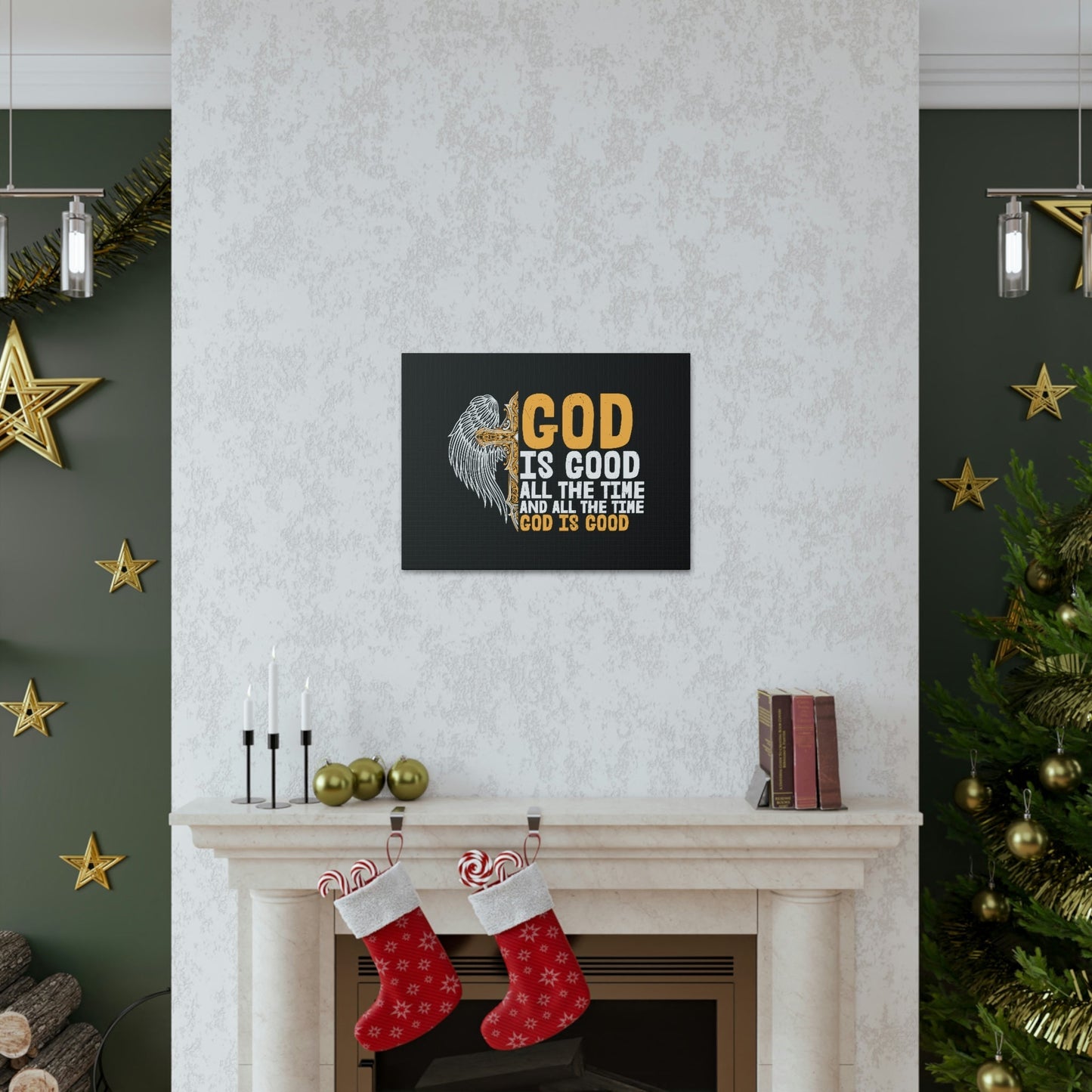 God Is Good Psalm 103:8 Yellow Christian Wall Art Bible Verse Print Ready to Hang Unframed-Express Your Love Gifts