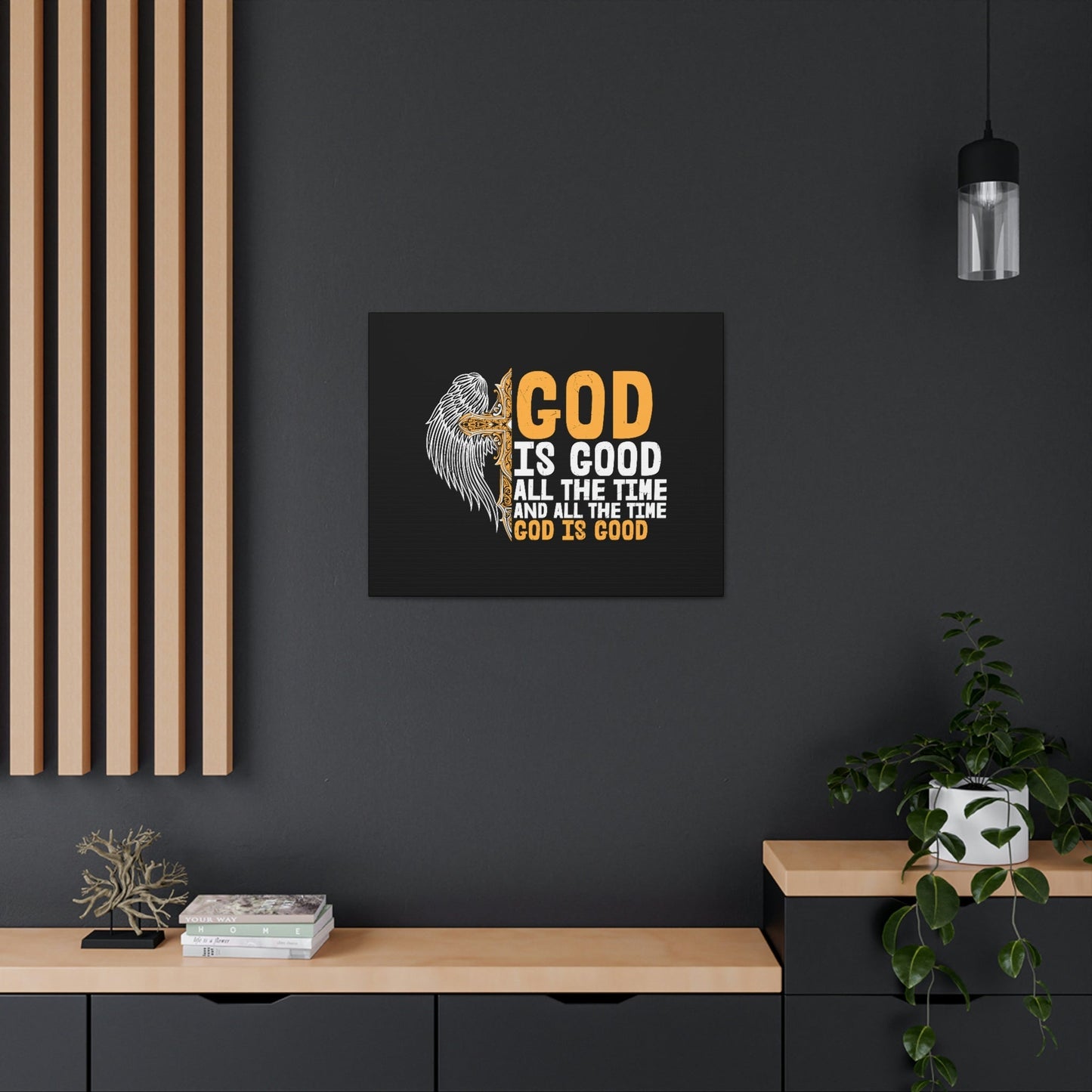 God Is Good Psalm 103:8 Yellow Christian Wall Art Bible Verse Print Ready to Hang Unframed-Express Your Love Gifts