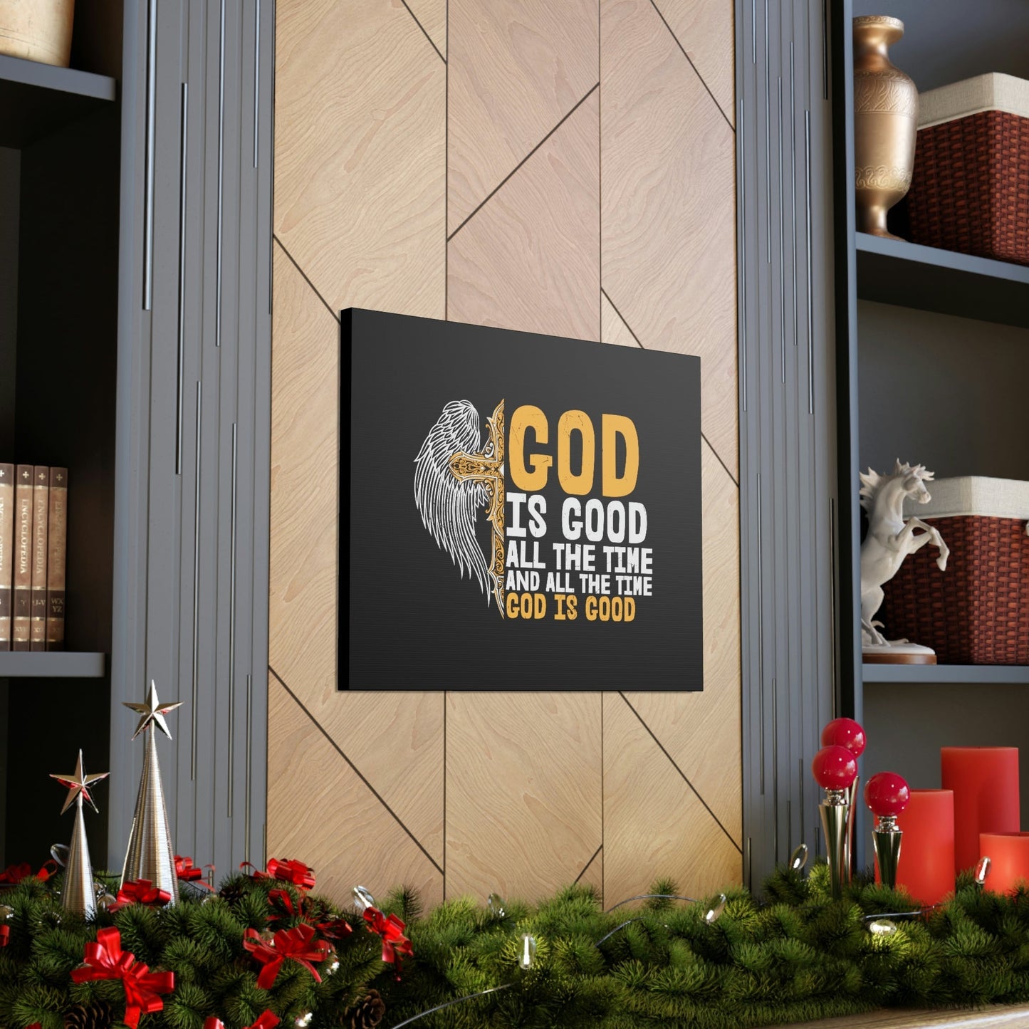 God Is Good Psalm 103:8 Yellow Christian Wall Art Bible Verse Print Ready to Hang Unframed-Express Your Love Gifts
