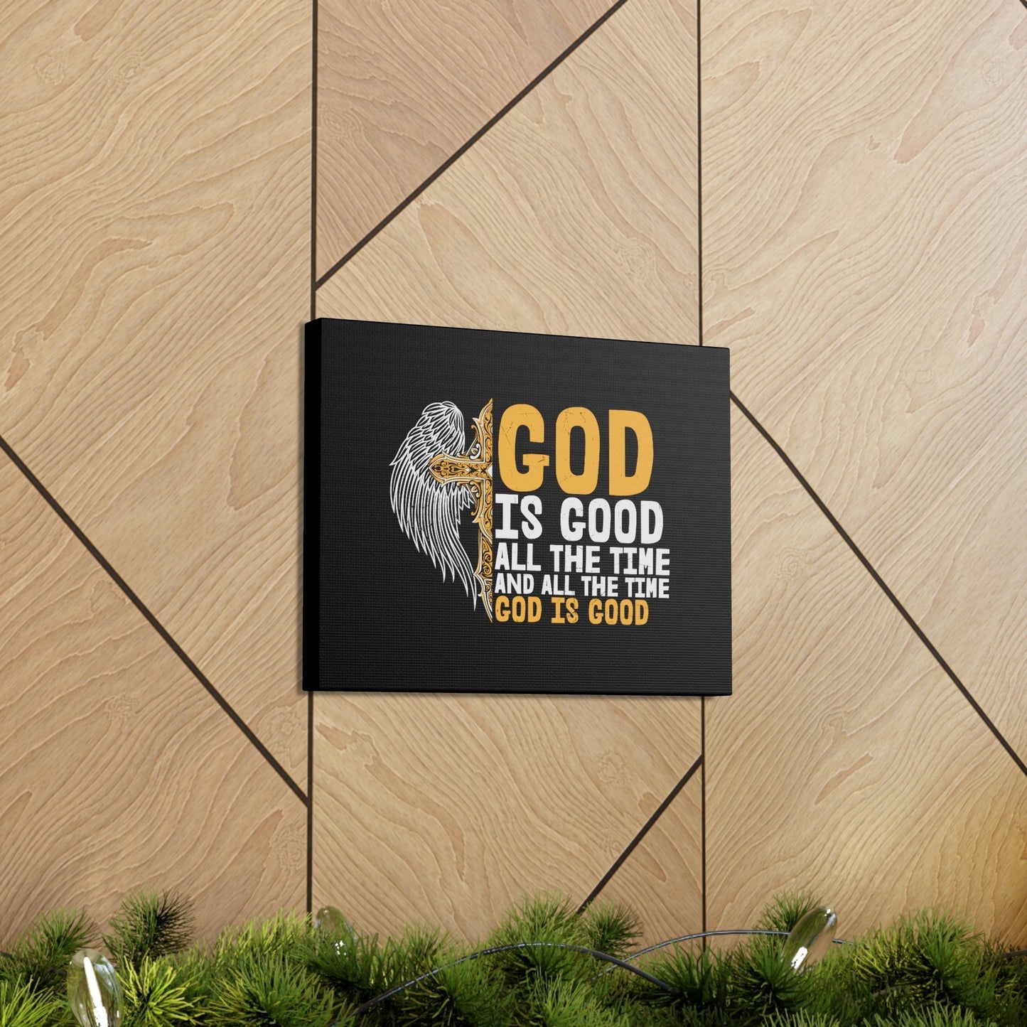 God Is Good Psalm 103:8 Yellow Christian Wall Art Bible Verse Print Ready to Hang Unframed-Express Your Love Gifts