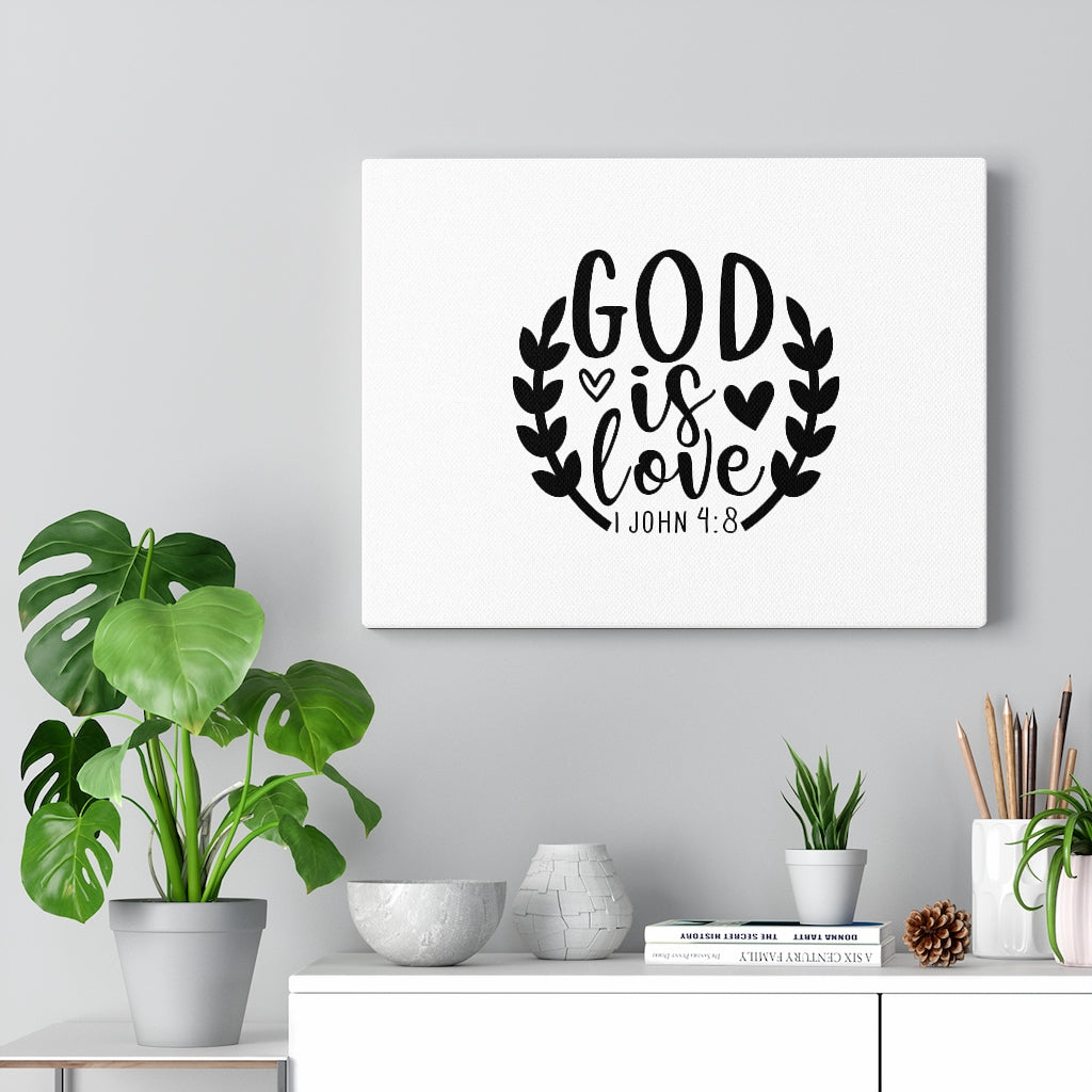 God Is Love 1 John 4:8 Bible Verse Canvas Christian Wall Art Ready to Hang Unframed-Express Your Love Gifts