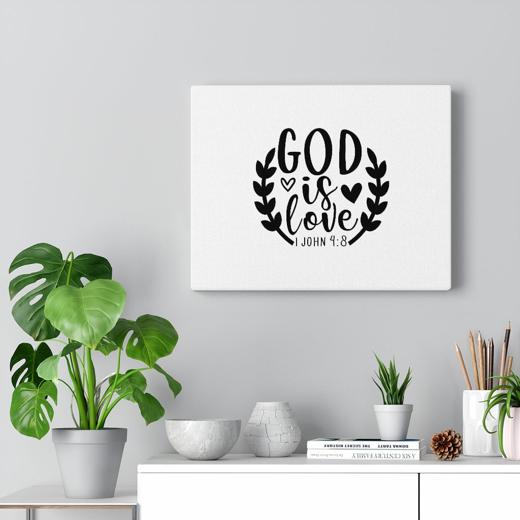 God Is Love 1 John 4:8 Bible Verse Canvas Christian Wall Art Ready to Hang Unframed-Express Your Love Gifts