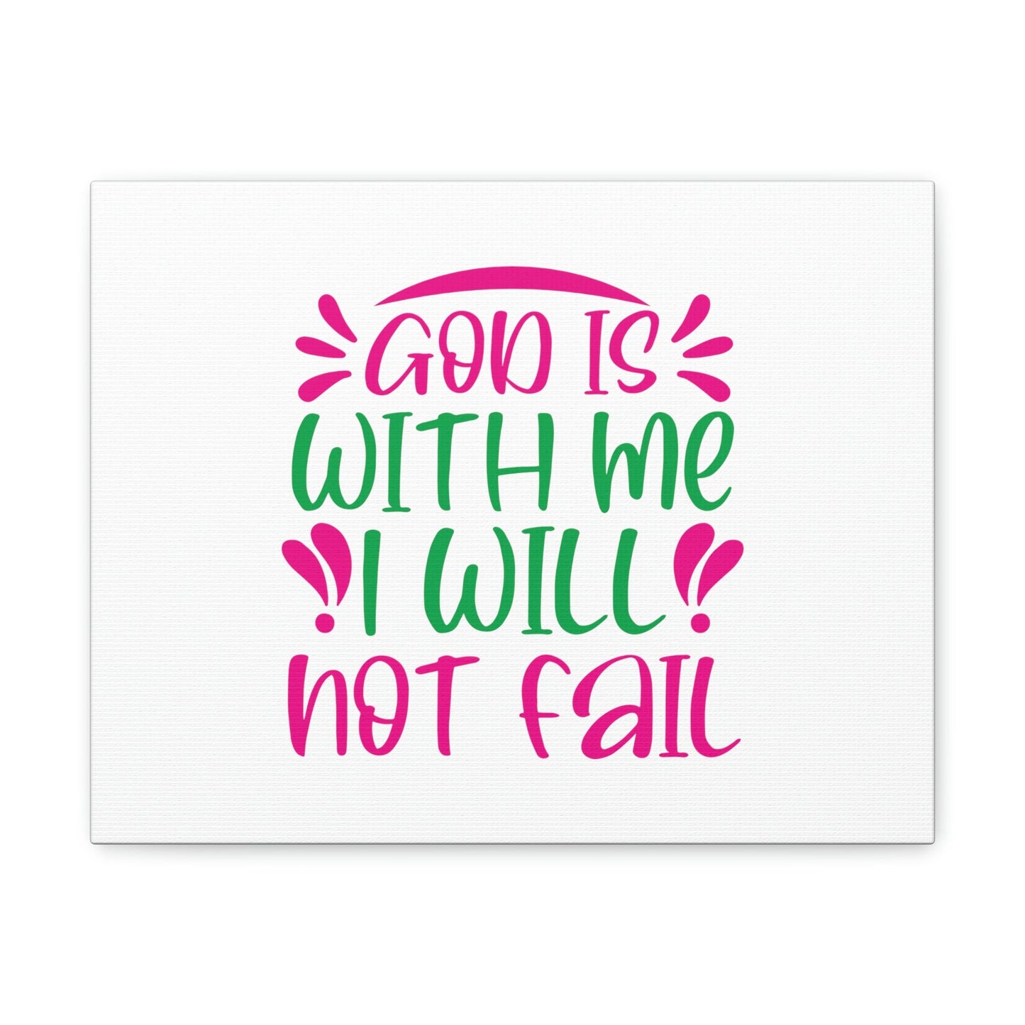 God Is With Me, I Will Not Fail Psalm 46:5 Christian Wall Art Bible Verse Print Ready to Hang Unframed-Express Your Love Gifts