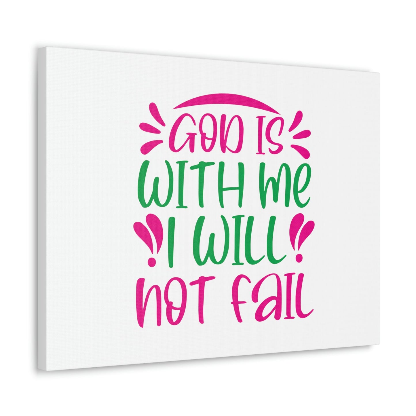 God Is With Me, I Will Not Fail Psalm 46:5 Christian Wall Art Bible Verse Print Ready to Hang Unframed-Express Your Love Gifts