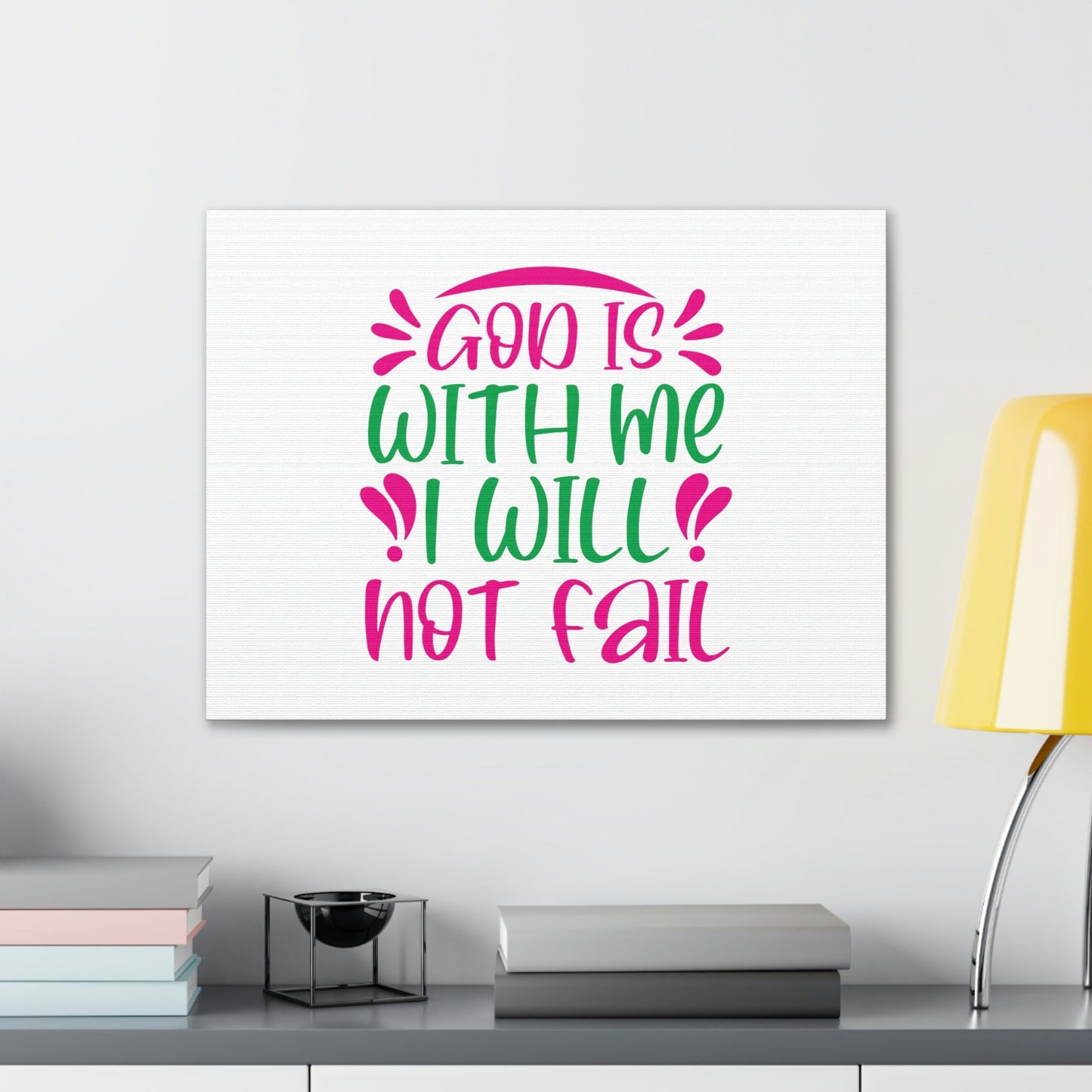 God Is With Me, I Will Not Fail Psalm 46:5 Christian Wall Art Bible Verse Print Ready to Hang Unframed-Express Your Love Gifts
