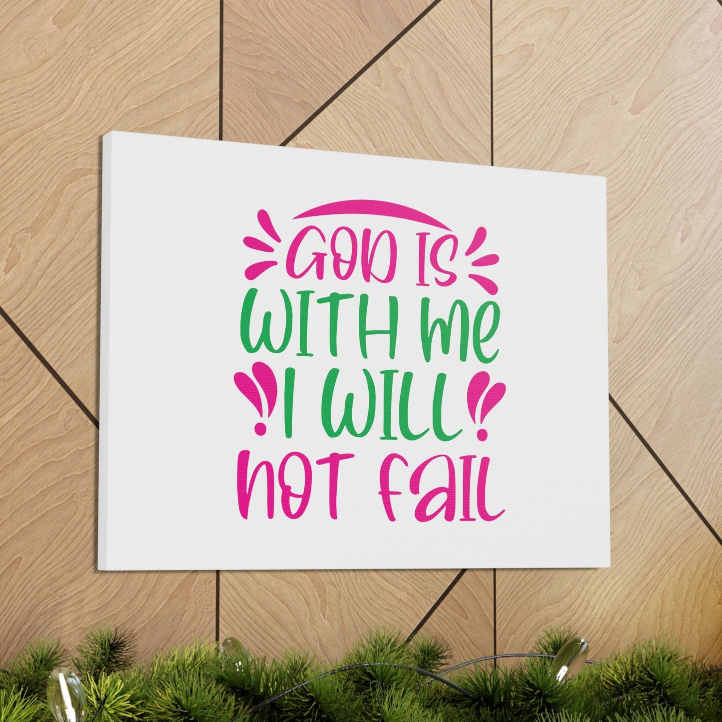 God Is With Me, I Will Not Fail Psalm 46:5 Christian Wall Art Bible Verse Print Ready to Hang Unframed-Express Your Love Gifts