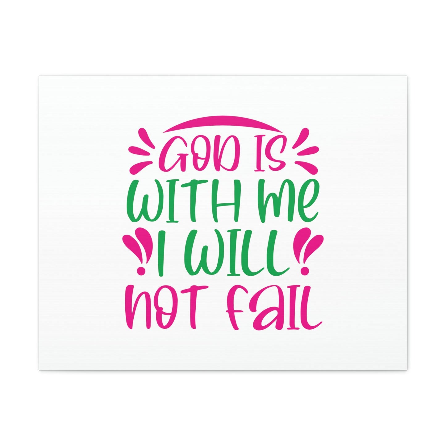God Is With Me, I Will Not Fail Psalm 46:5 Christian Wall Art Bible Verse Print Ready to Hang Unframed-Express Your Love Gifts