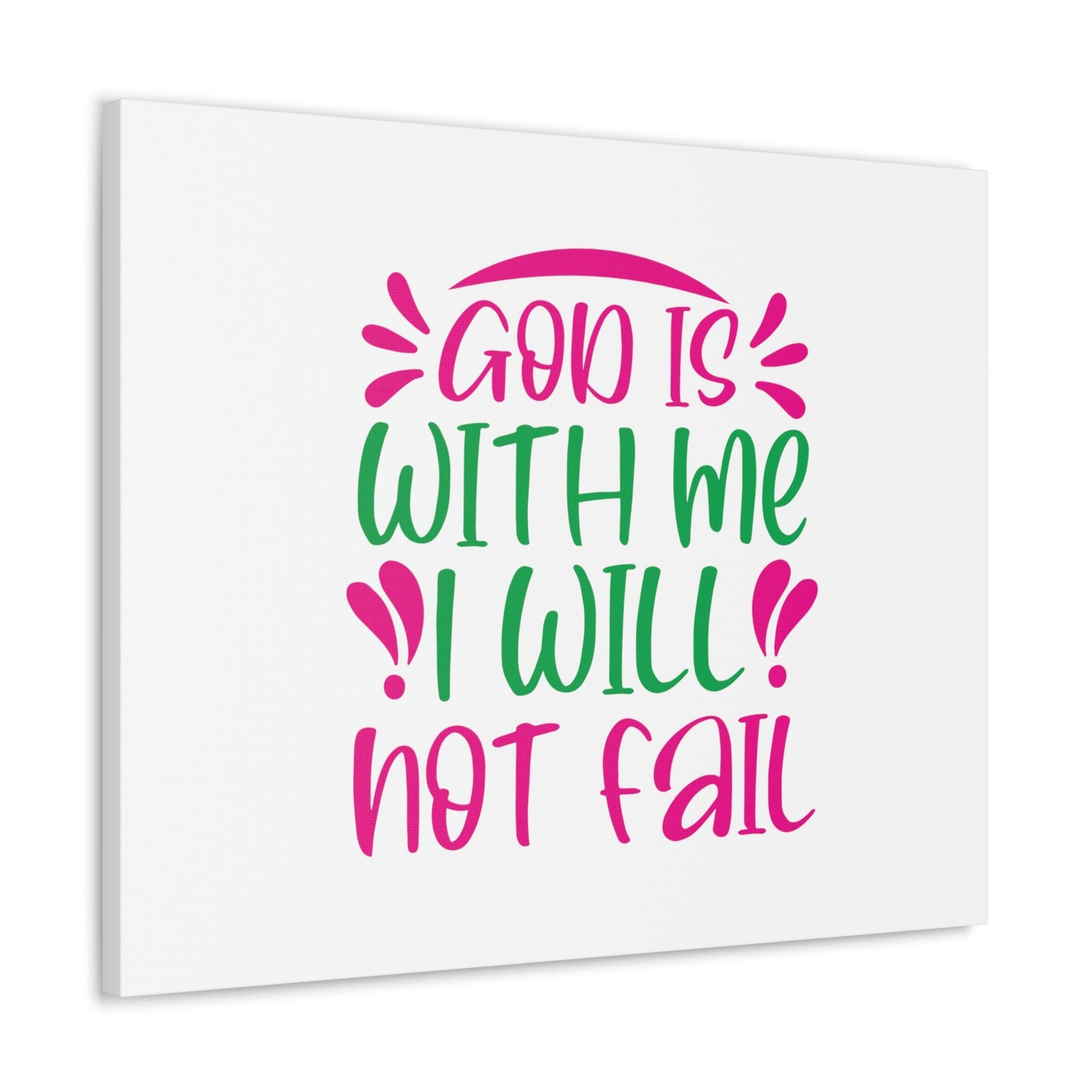 God Is With Me, I Will Not Fail Psalm 46:5 Christian Wall Art Bible Verse Print Ready to Hang Unframed-Express Your Love Gifts