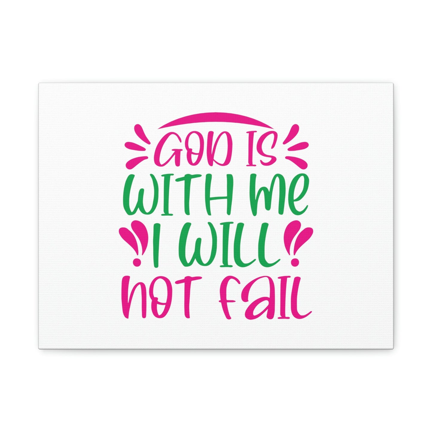 God Is With Me, I Will Not Fail Psalm 46:5 Christian Wall Art Bible Verse Print Ready to Hang Unframed-Express Your Love Gifts