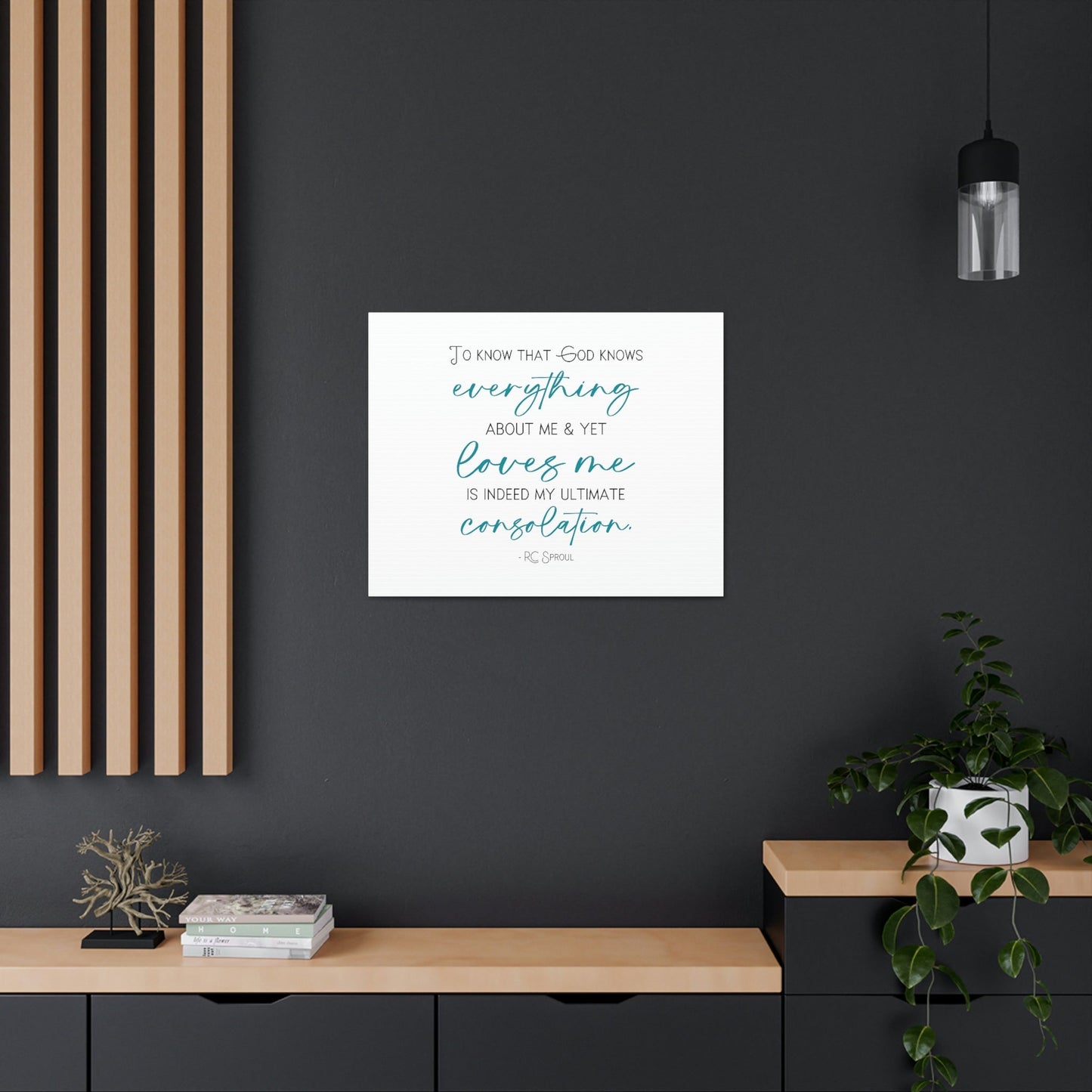 Scripture Walls God Knows Everything RC Sproul John 10:15 Light Blue Bible Canvas Christian Wall Art Ready to Hang Unframed-Express Your Love Gifts