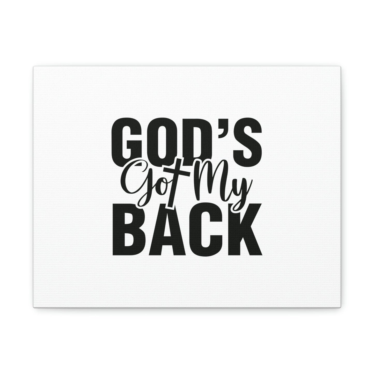 God's Got My Back 1 John 4:16 White Christian Wall Art Bible Verse Print Ready to Hang Unframed-Express Your Love Gifts
