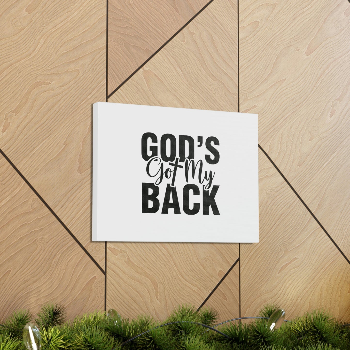 God's Got My Back 1 John 4:16 White Christian Wall Art Bible Verse Print Ready to Hang Unframed-Express Your Love Gifts