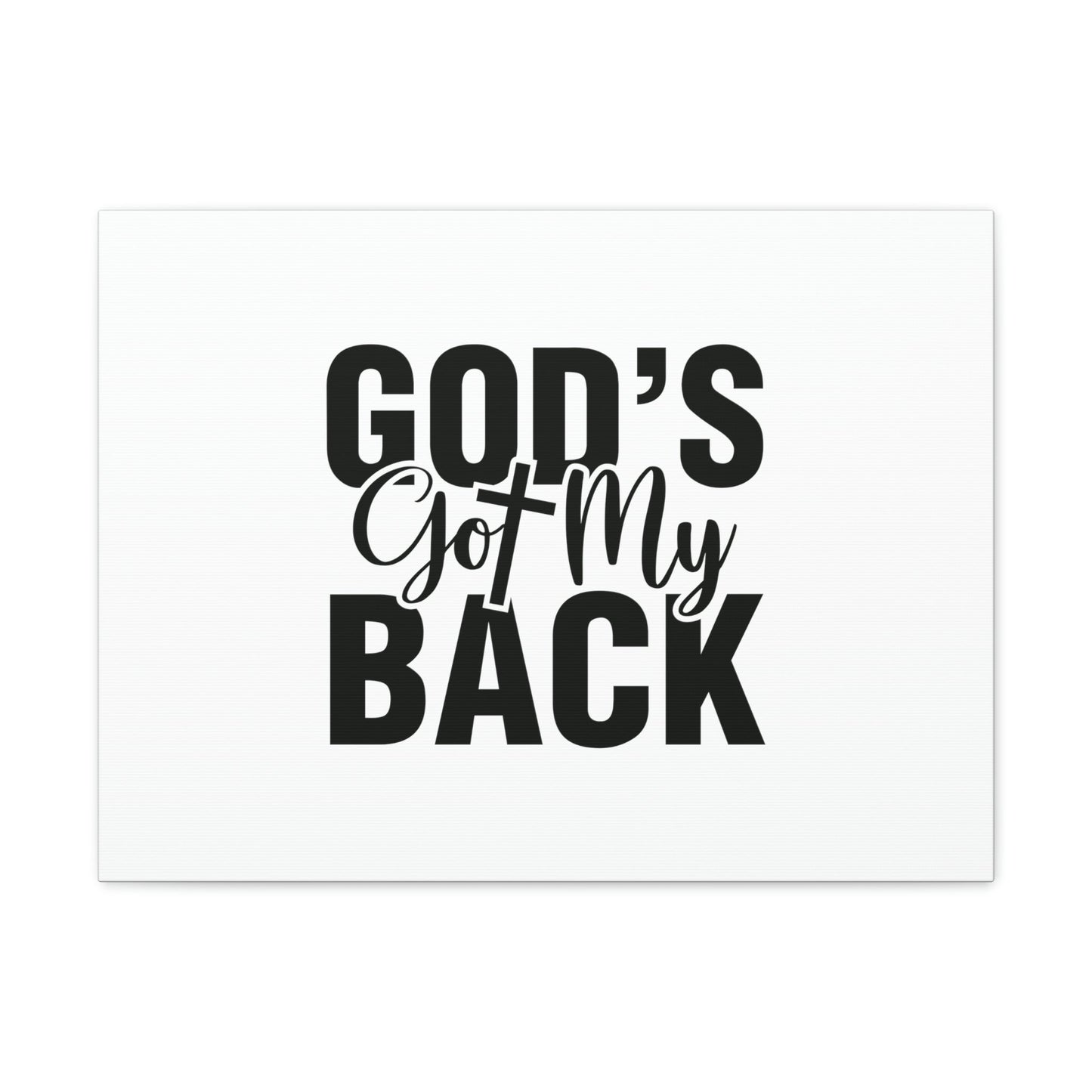 God's Got My Back 1 John 4:16 White Christian Wall Art Bible Verse Print Ready to Hang Unframed-Express Your Love Gifts