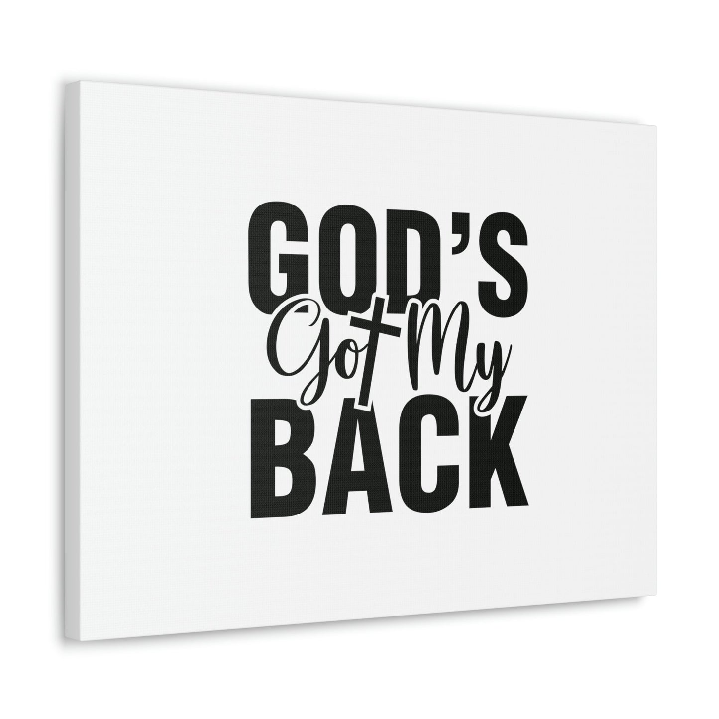 God's Got My Back 1 John 4:16 White Christian Wall Art Bible Verse Print Ready to Hang Unframed-Express Your Love Gifts