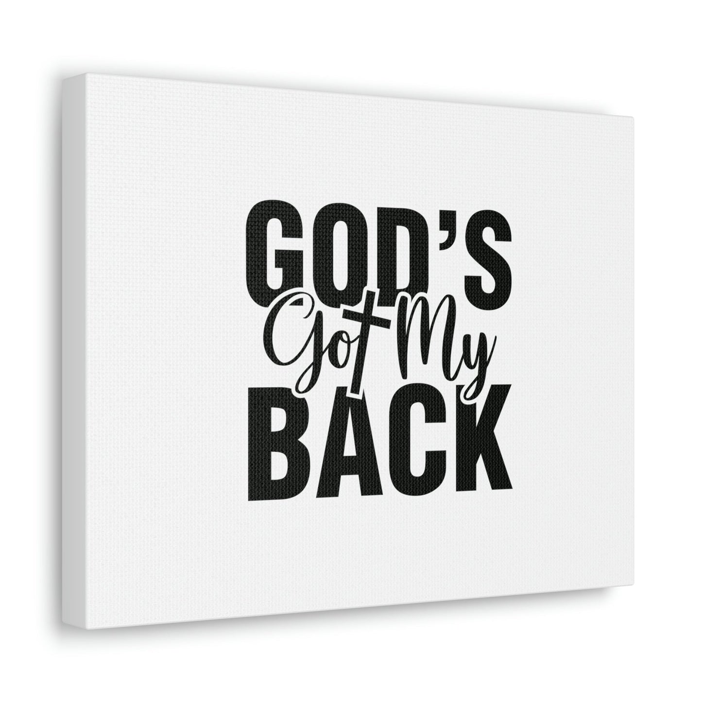 God's Got My Back 1 John 4:16 White Christian Wall Art Bible Verse Print Ready to Hang Unframed-Express Your Love Gifts