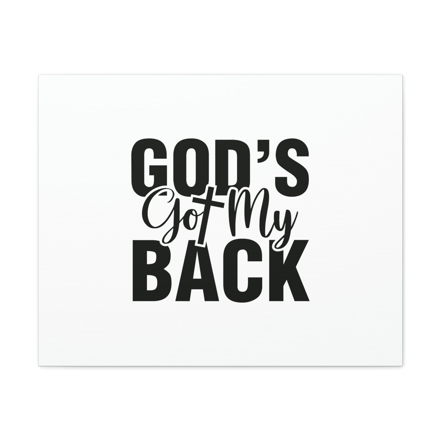 God's Got My Back 1 John 4:16 White Christian Wall Art Bible Verse Print Ready to Hang Unframed-Express Your Love Gifts