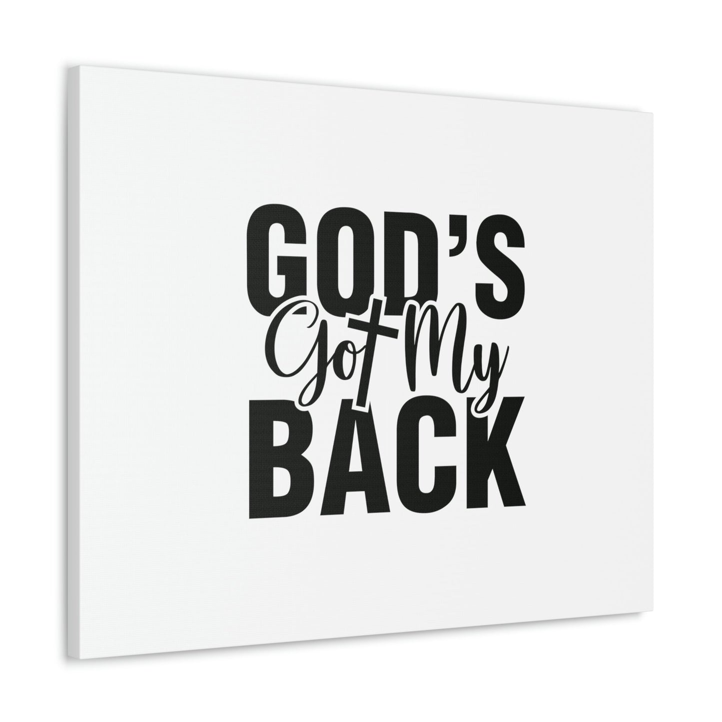 God's Got My Back 1 John 4:16 White Christian Wall Art Bible Verse Print Ready to Hang Unframed-Express Your Love Gifts