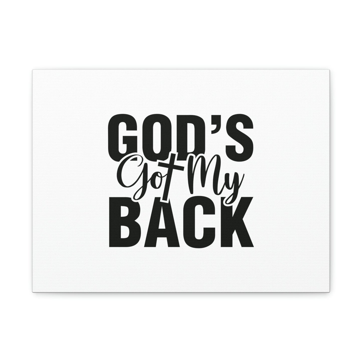 God's Got My Back 1 John 4:16 White Christian Wall Art Bible Verse Print Ready to Hang Unframed-Express Your Love Gifts