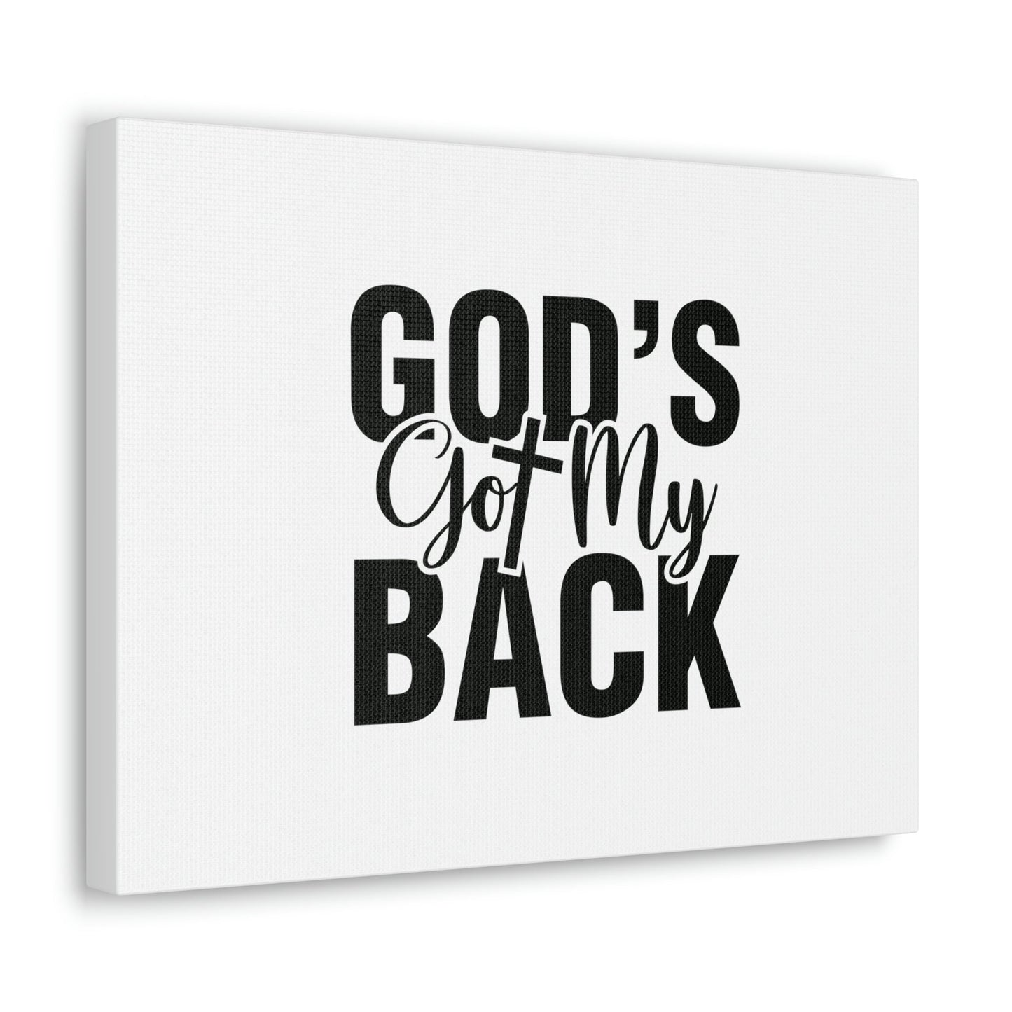 God's Got My Back 1 John 4:16 White Christian Wall Art Bible Verse Print Ready to Hang Unframed-Express Your Love Gifts