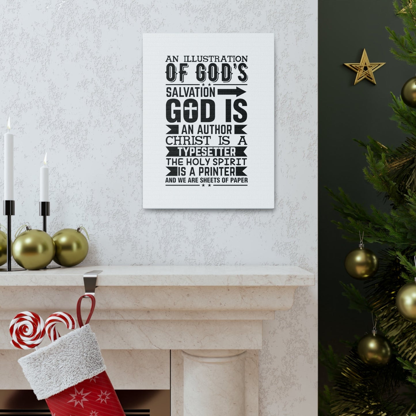 God's Salvation Titus 3:5 Christian Wall Art Bible Verse Print Ready to Hang Unframed-Express Your Love Gifts