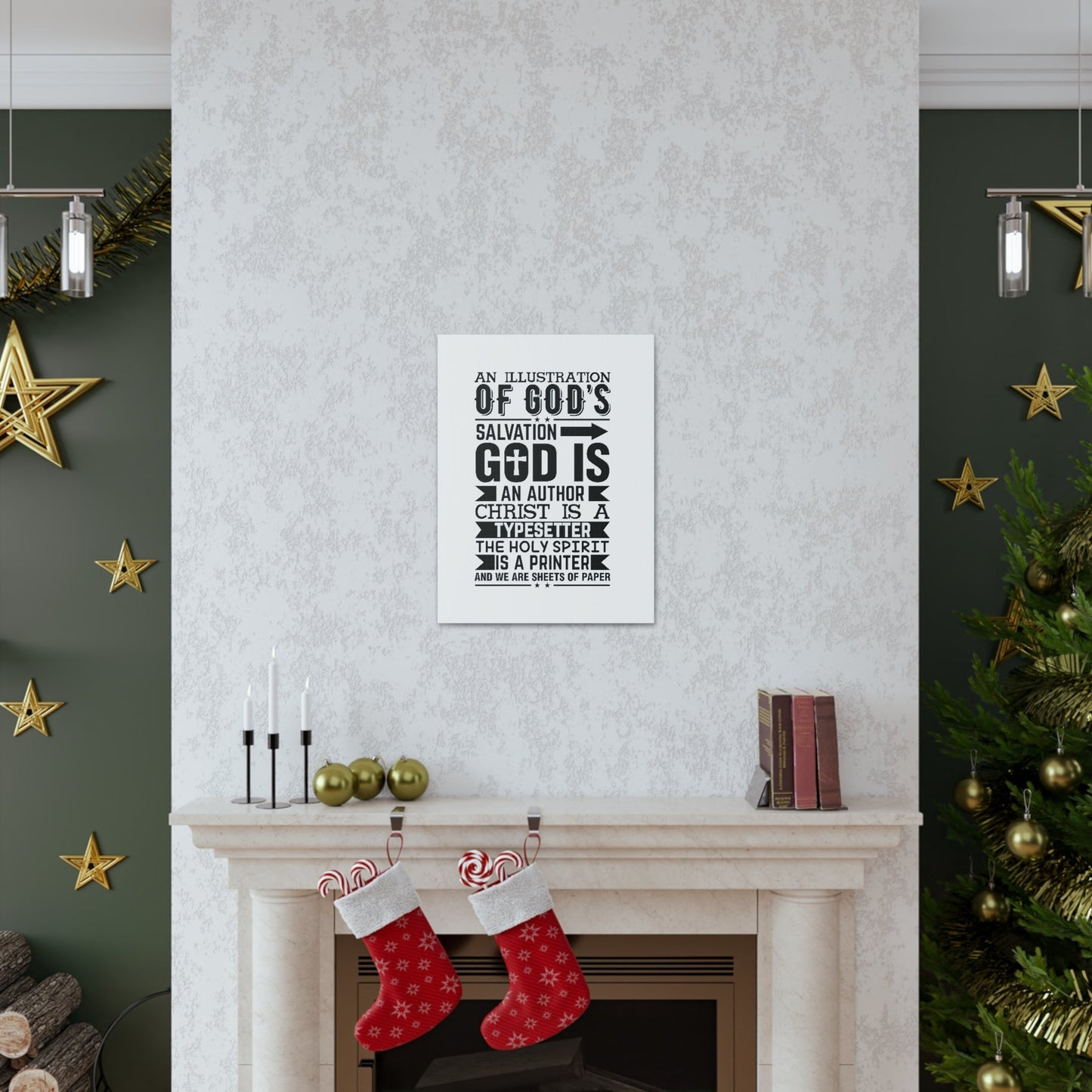 God's Salvation Titus 3:5 Christian Wall Art Bible Verse Print Ready to Hang Unframed-Express Your Love Gifts