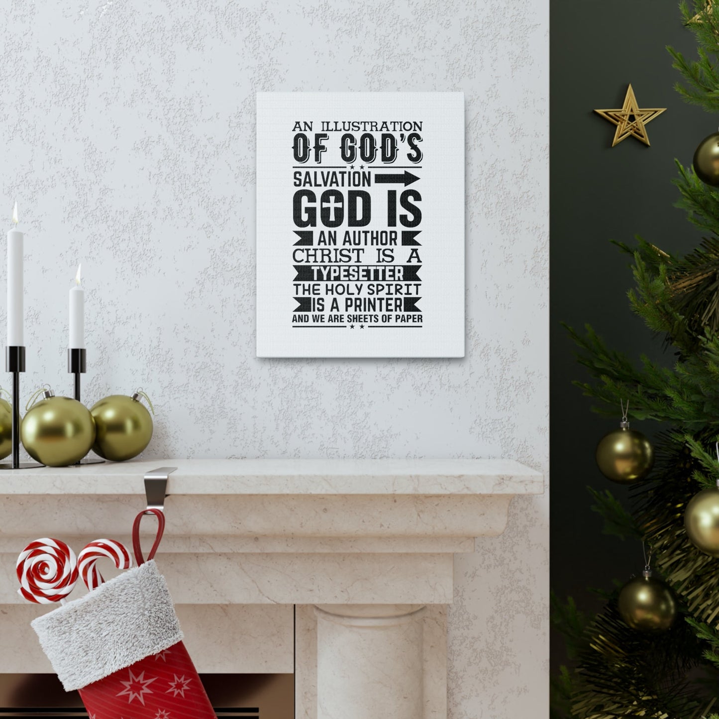 God's Salvation Titus 3:5 Christian Wall Art Bible Verse Print Ready to Hang Unframed-Express Your Love Gifts