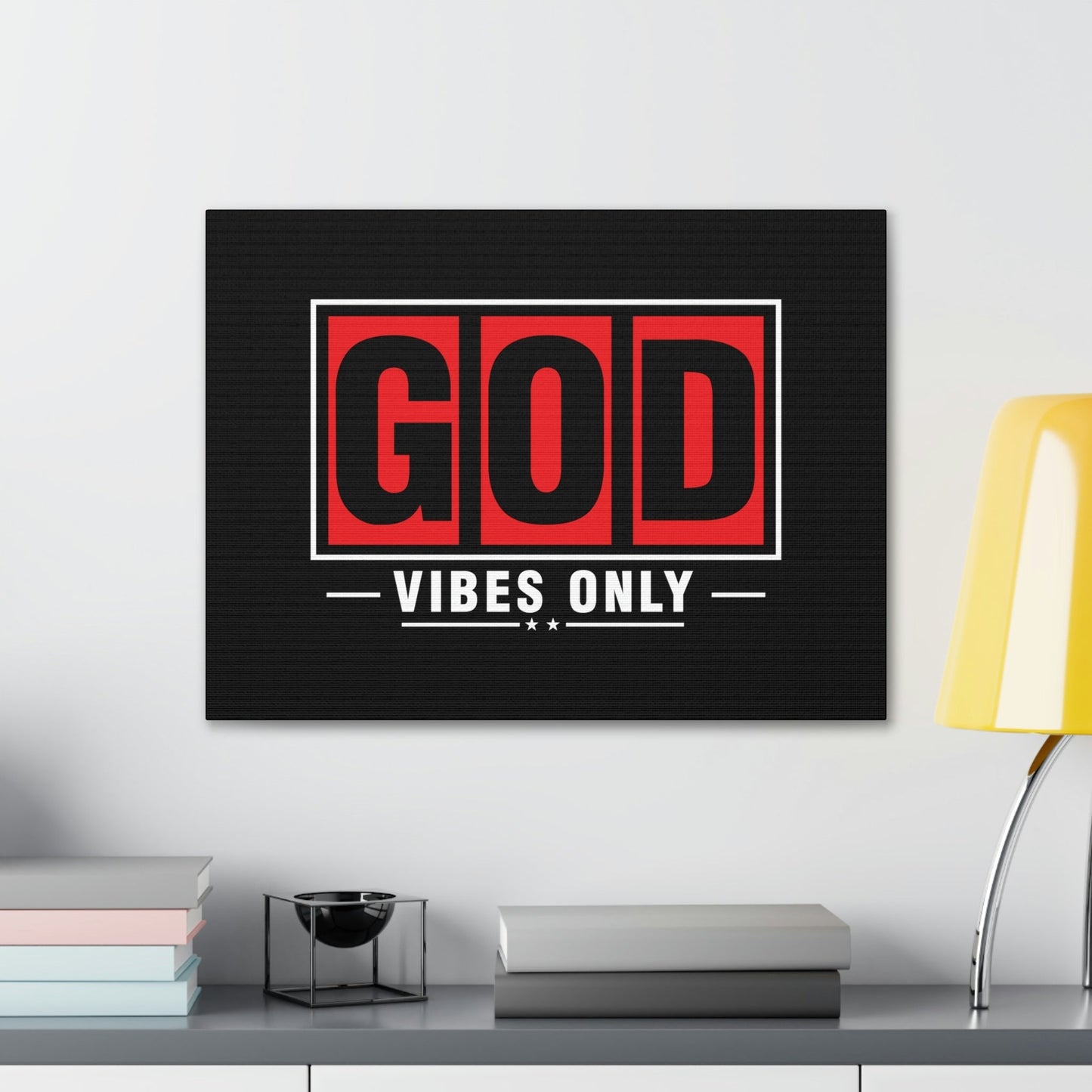 God Vibes Only Romans 15:13 Red Christian Wall Art Bible Verse Print Ready to Hang Unframed-Express Your Love Gifts