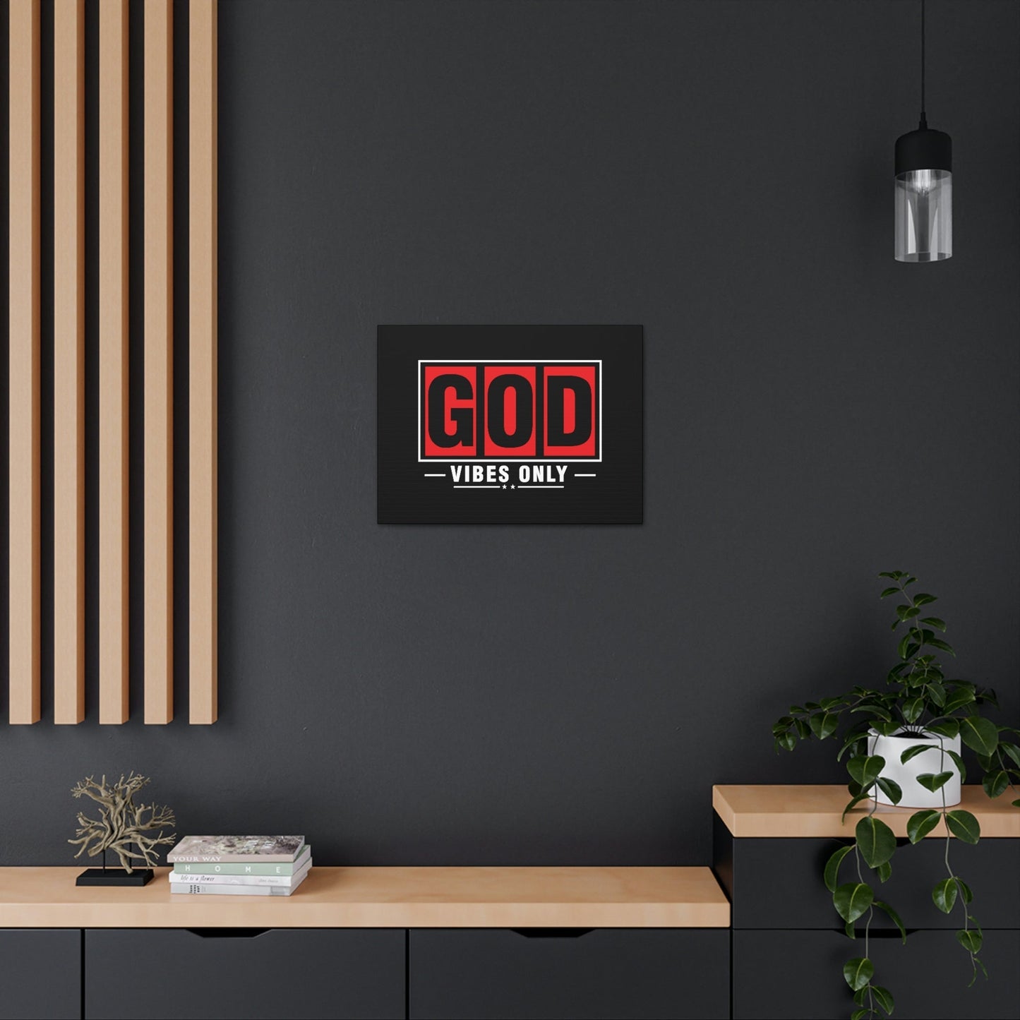 God Vibes Only Romans 15:13 Red Christian Wall Art Bible Verse Print Ready to Hang Unframed-Express Your Love Gifts