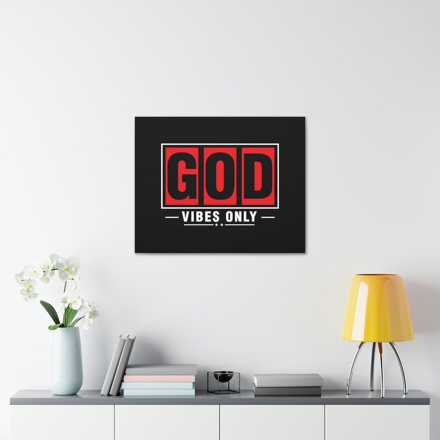 God Vibes Only Romans 15:13 Red Christian Wall Art Bible Verse Print Ready to Hang Unframed-Express Your Love Gifts