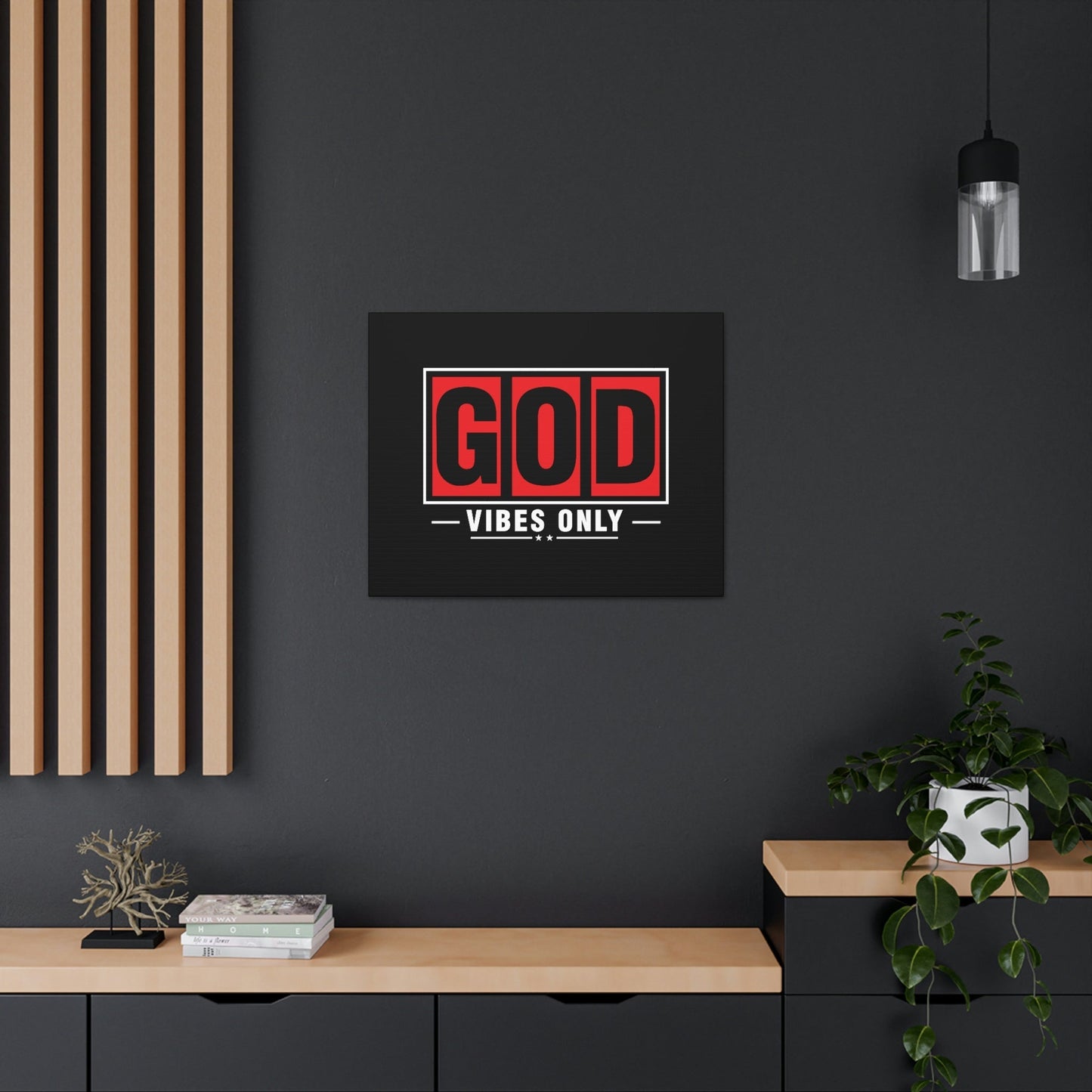 God Vibes Only Romans 15:13 Red Christian Wall Art Bible Verse Print Ready to Hang Unframed-Express Your Love Gifts