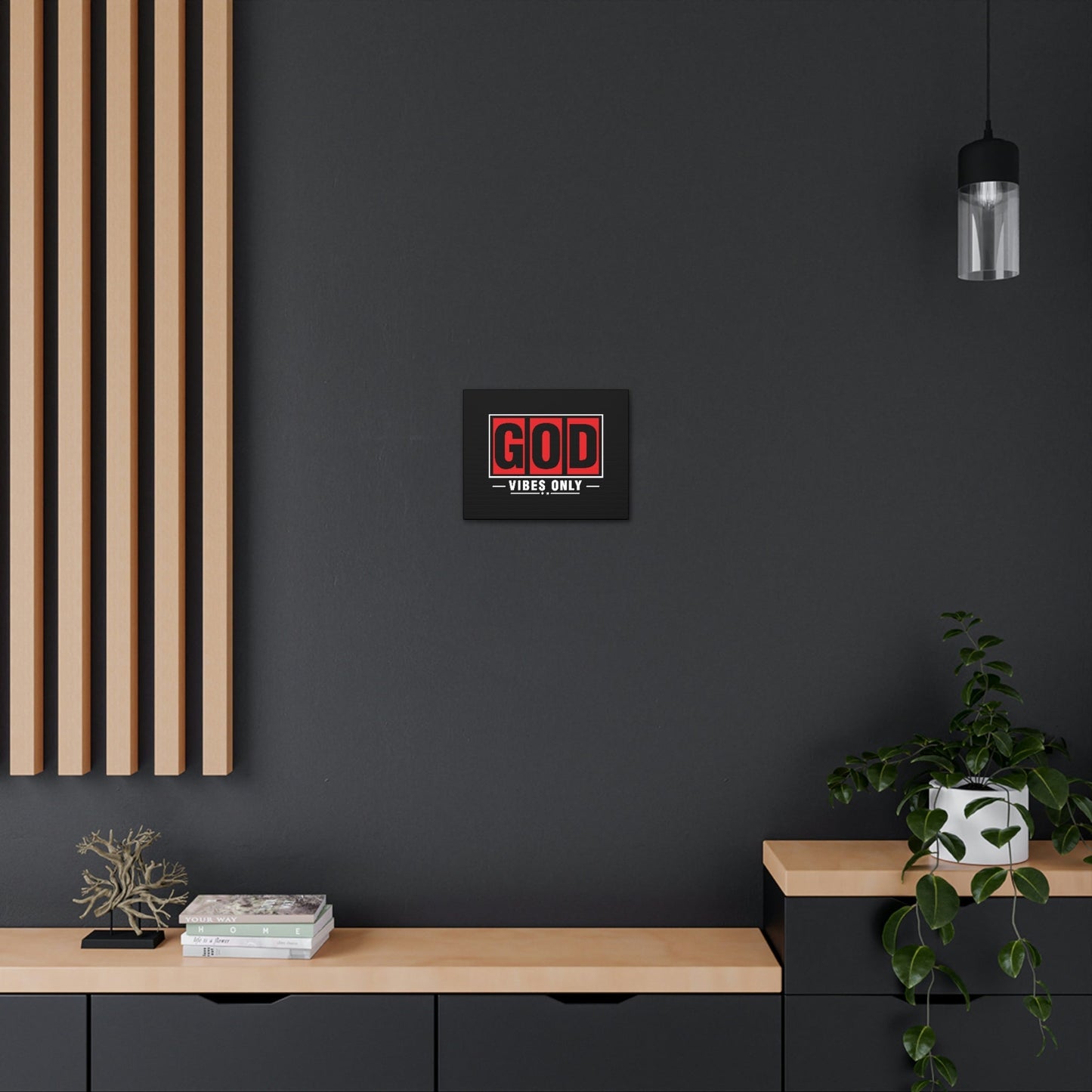 God Vibes Only Romans 15:13 Red Christian Wall Art Bible Verse Print Ready to Hang Unframed-Express Your Love Gifts