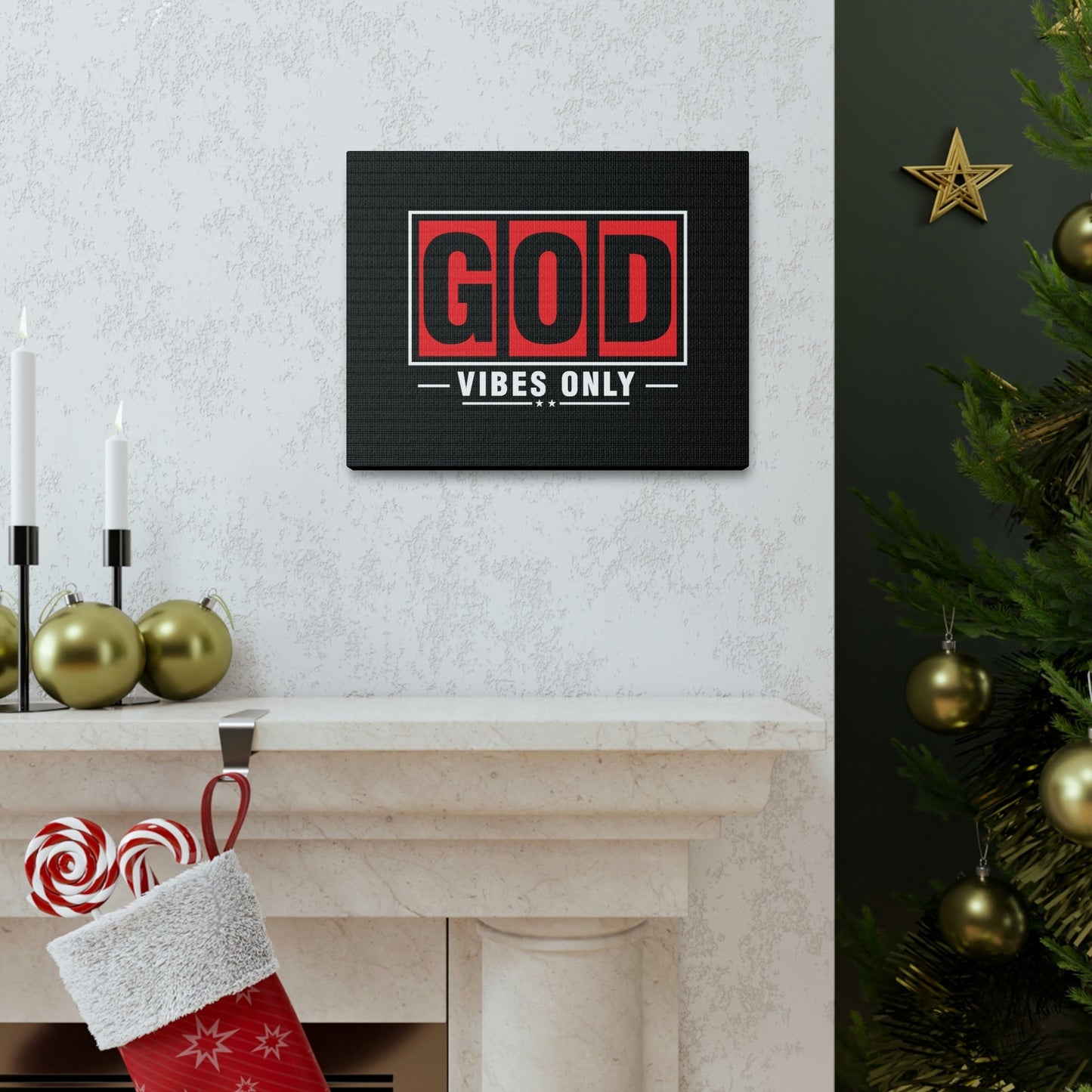 God Vibes Only Romans 15:13 Red Christian Wall Art Bible Verse Print Ready to Hang Unframed-Express Your Love Gifts