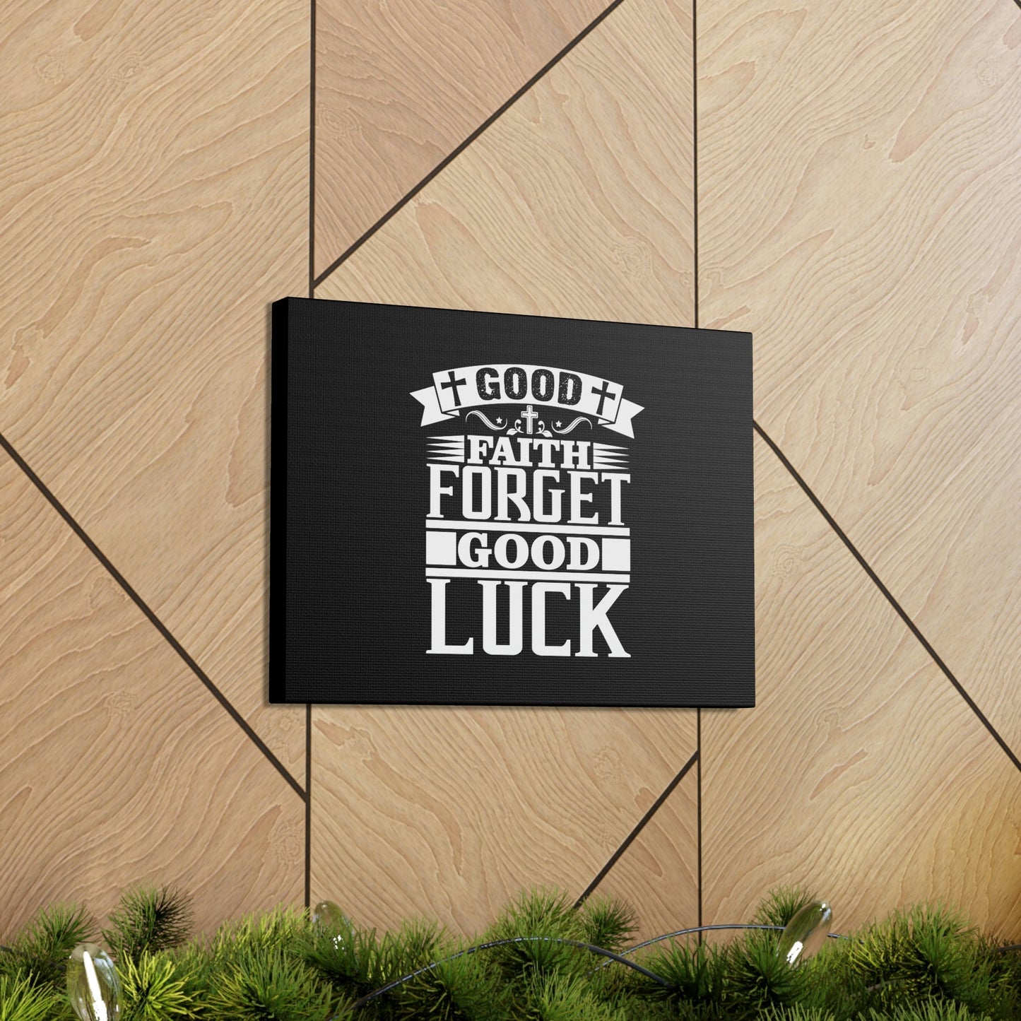 Good Luck Hebrews 11:1 Cross Black Christian Wall Art Bible Verse Print Ready to Hang Unframed-Express Your Love Gifts