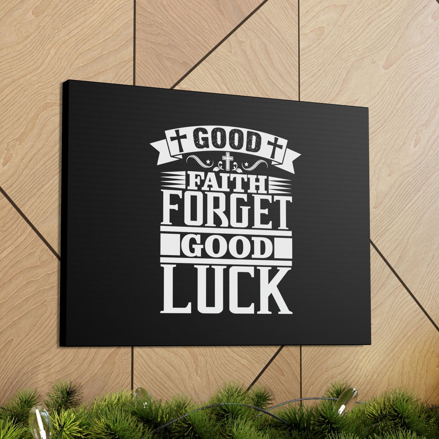 Good Luck Hebrews 11:1 Cross Black Christian Wall Art Bible Verse Print Ready to Hang Unframed-Express Your Love Gifts