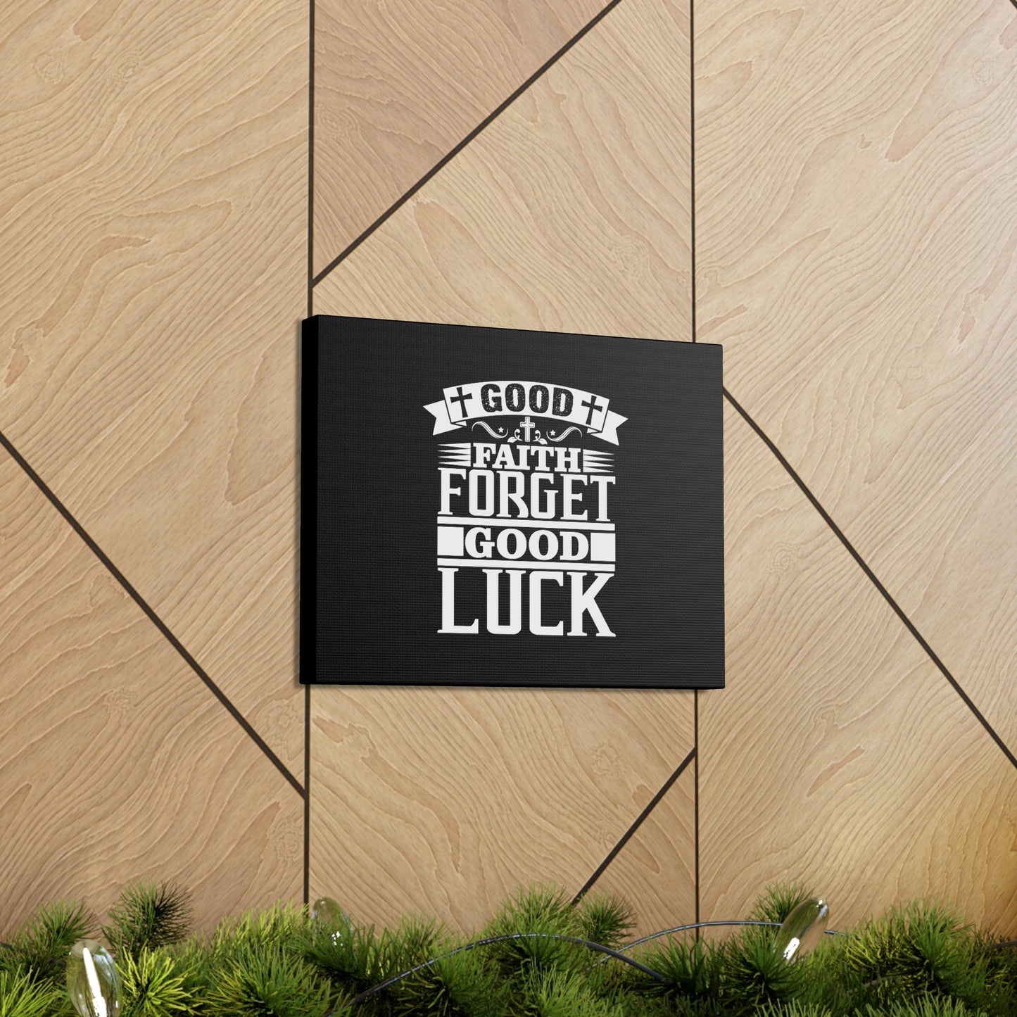 Good Luck Hebrews 11:1 Cross Black Christian Wall Art Bible Verse Print Ready to Hang Unframed-Express Your Love Gifts