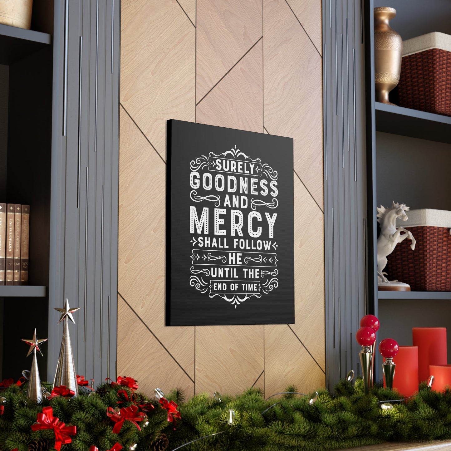 Goodness And Mercy Psalms 23:6 Christian Wall Art Bible Verse Print Ready to Hang Unframed-Express Your Love Gifts
