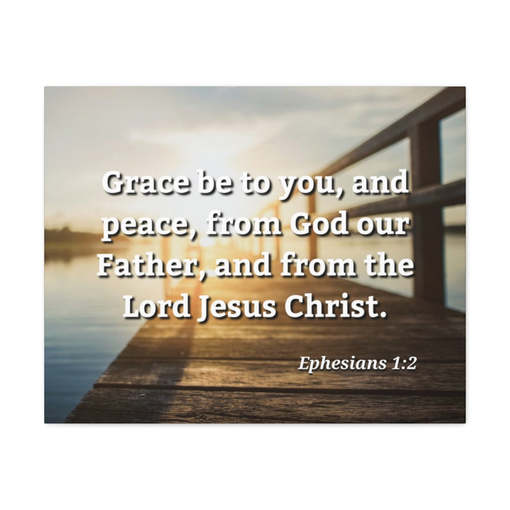 Scripture Walls Grace & Peace Ephesians 1:2 Bible Verse Canvas Christian Wall Art Ready to Hang Unframed-Express Your Love Gifts