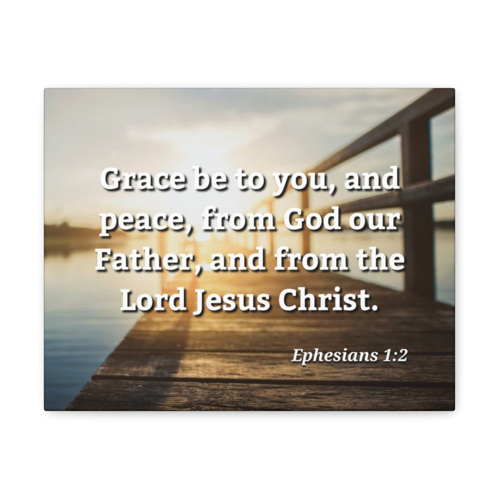 Scripture Walls Grace & Peace Ephesians 1:2 Bible Verse Canvas Christian Wall Art Ready to Hang Unframed-Express Your Love Gifts