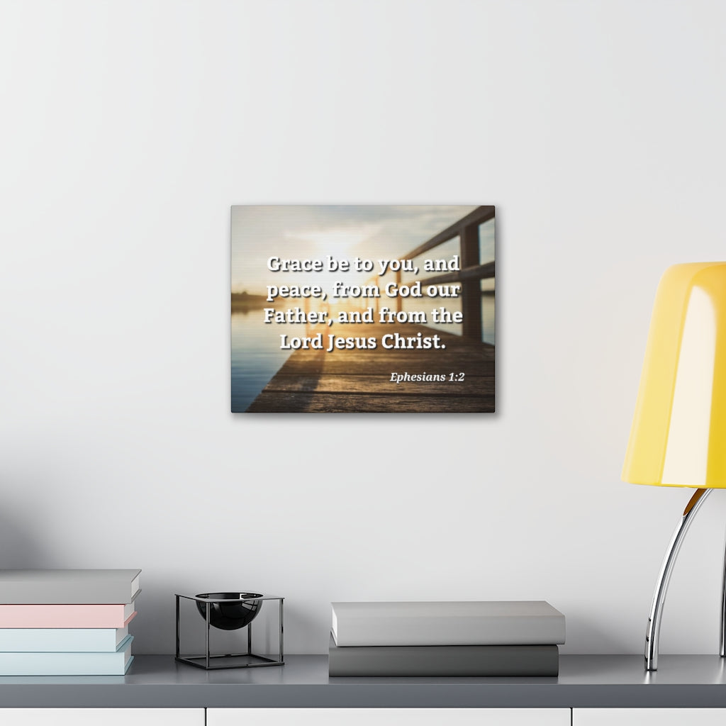 Scripture Walls Grace & Peace Ephesians 1:2 Bible Verse Canvas Christian Wall Art Ready to Hang Unframed-Express Your Love Gifts