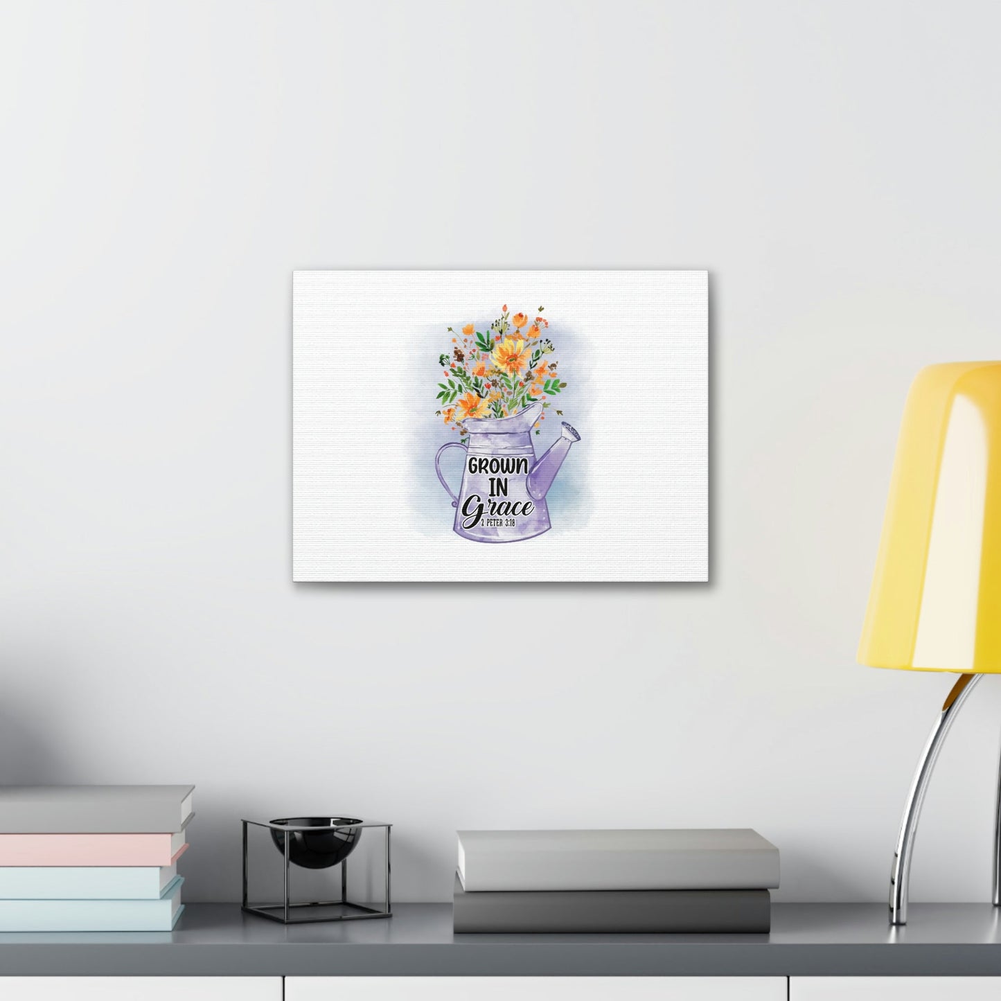 Grow In Grace 2 Peter 3:18 Flower Christian Wall Art Bible Verse Print Ready to Hang Unframed-Express Your Love Gifts