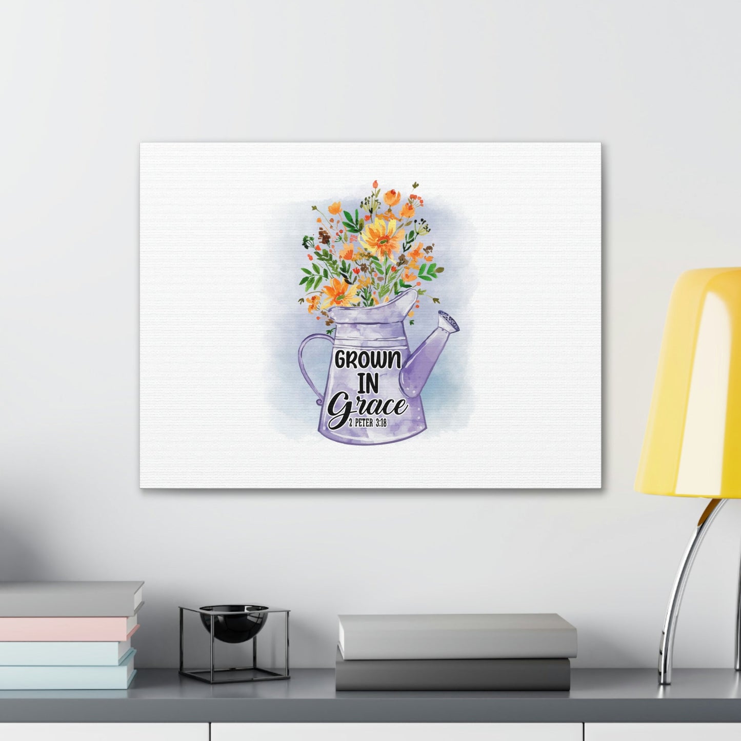 Grow In Grace 2 Peter 3:18 Flower Christian Wall Art Bible Verse Print Ready to Hang Unframed-Express Your Love Gifts