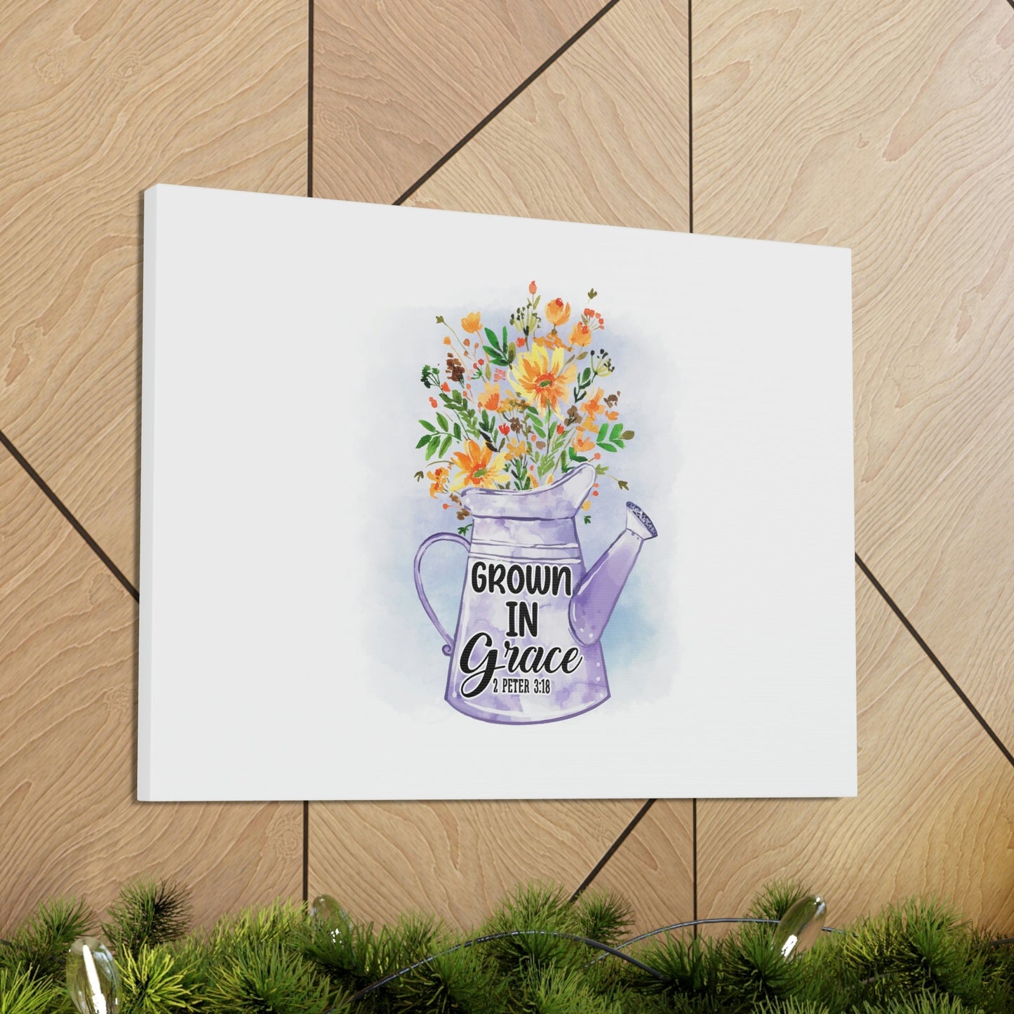 Grow In Grace 2 Peter 3:18 Flower Christian Wall Art Bible Verse Print Ready to Hang Unframed-Express Your Love Gifts