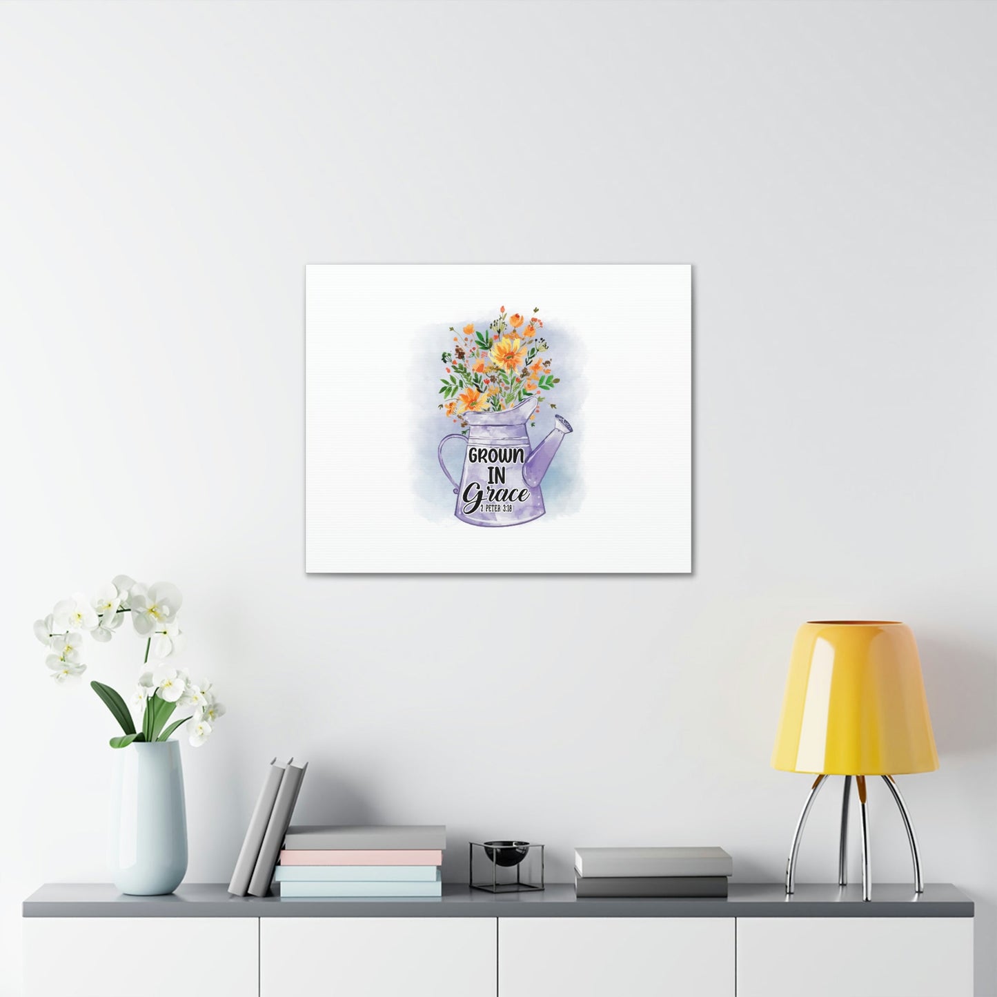Grow In Grace 2 Peter 3:18 Flower Christian Wall Art Bible Verse Print Ready to Hang Unframed-Express Your Love Gifts