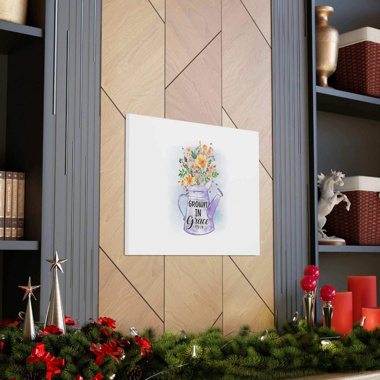 Grow In Grace 2 Peter 3:18 Flower Christian Wall Art Bible Verse Print Ready to Hang Unframed-Express Your Love Gifts