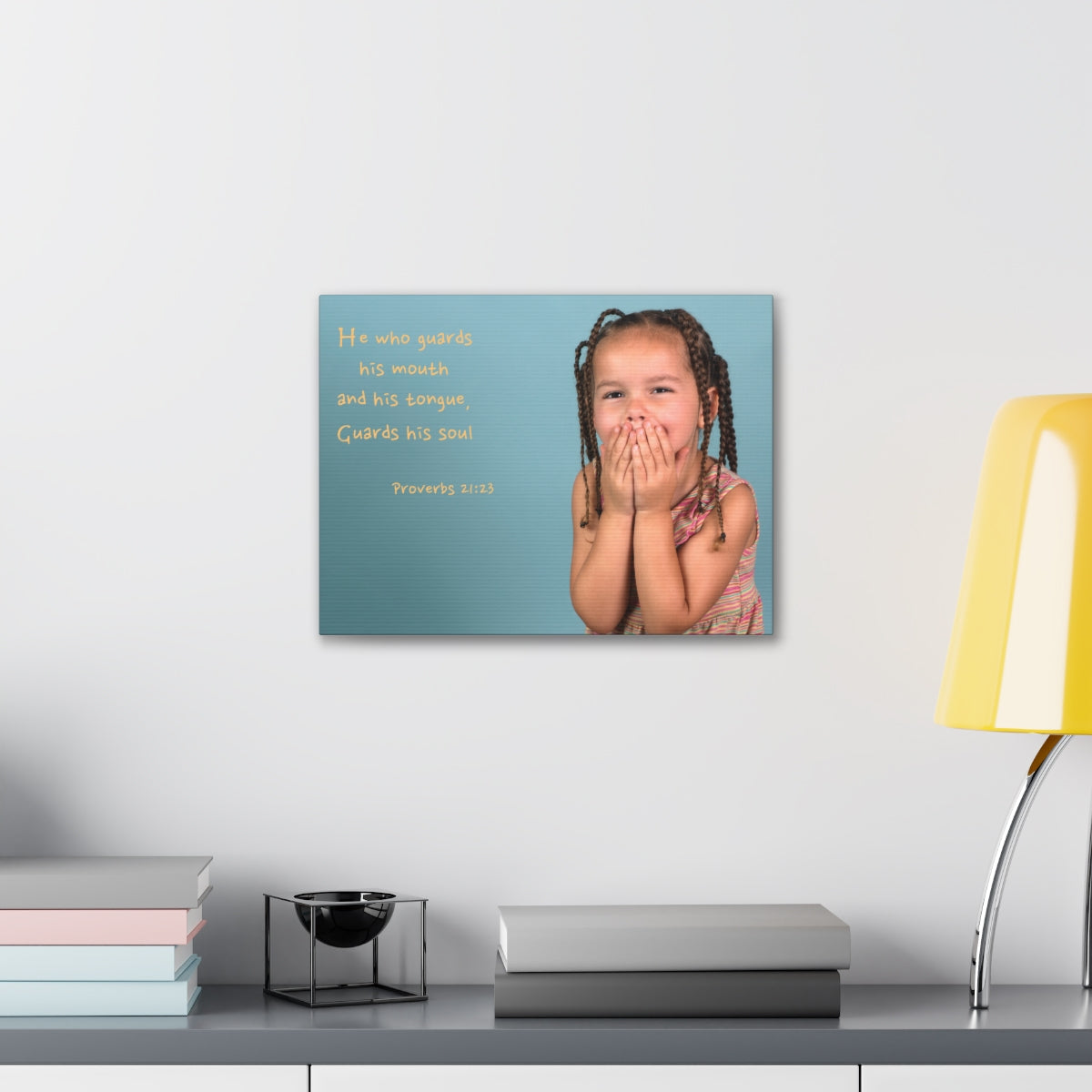 Scripture Walls Guards His Soul Proverbs 21:23 Bible Verse Canvas Christian Wall Art Bible Verse Print Ready To Hang Unframed-Express Your Love Gifts