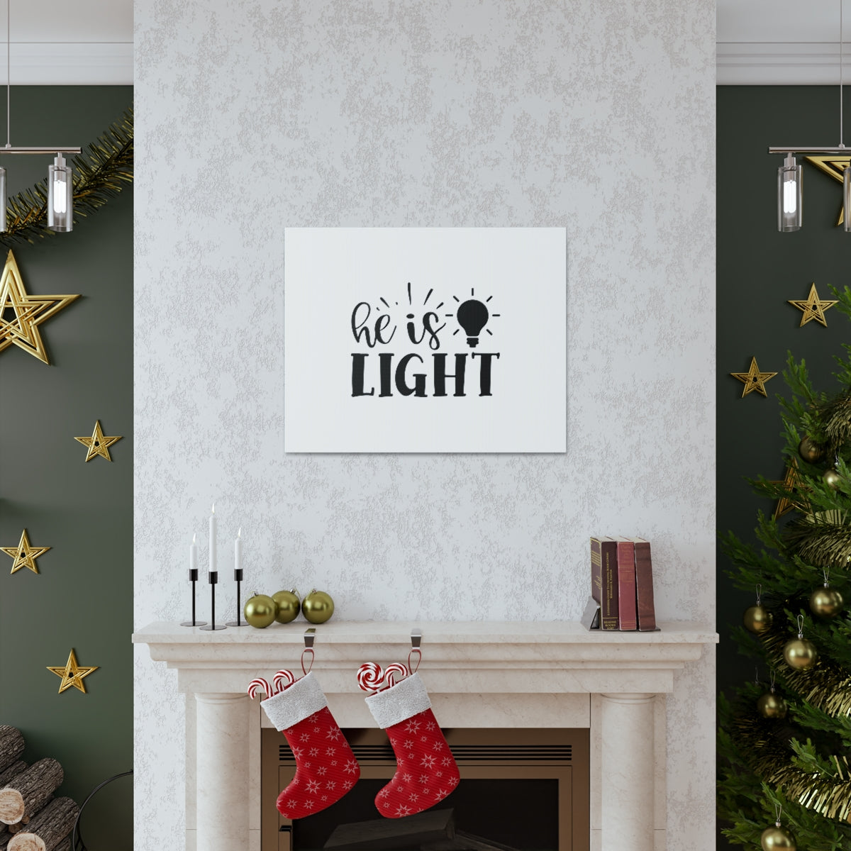 He Is Light John 8:12 Christian Wall Art Bible Verse Print Ready to Hang Unframed-Express Your Love Gifts