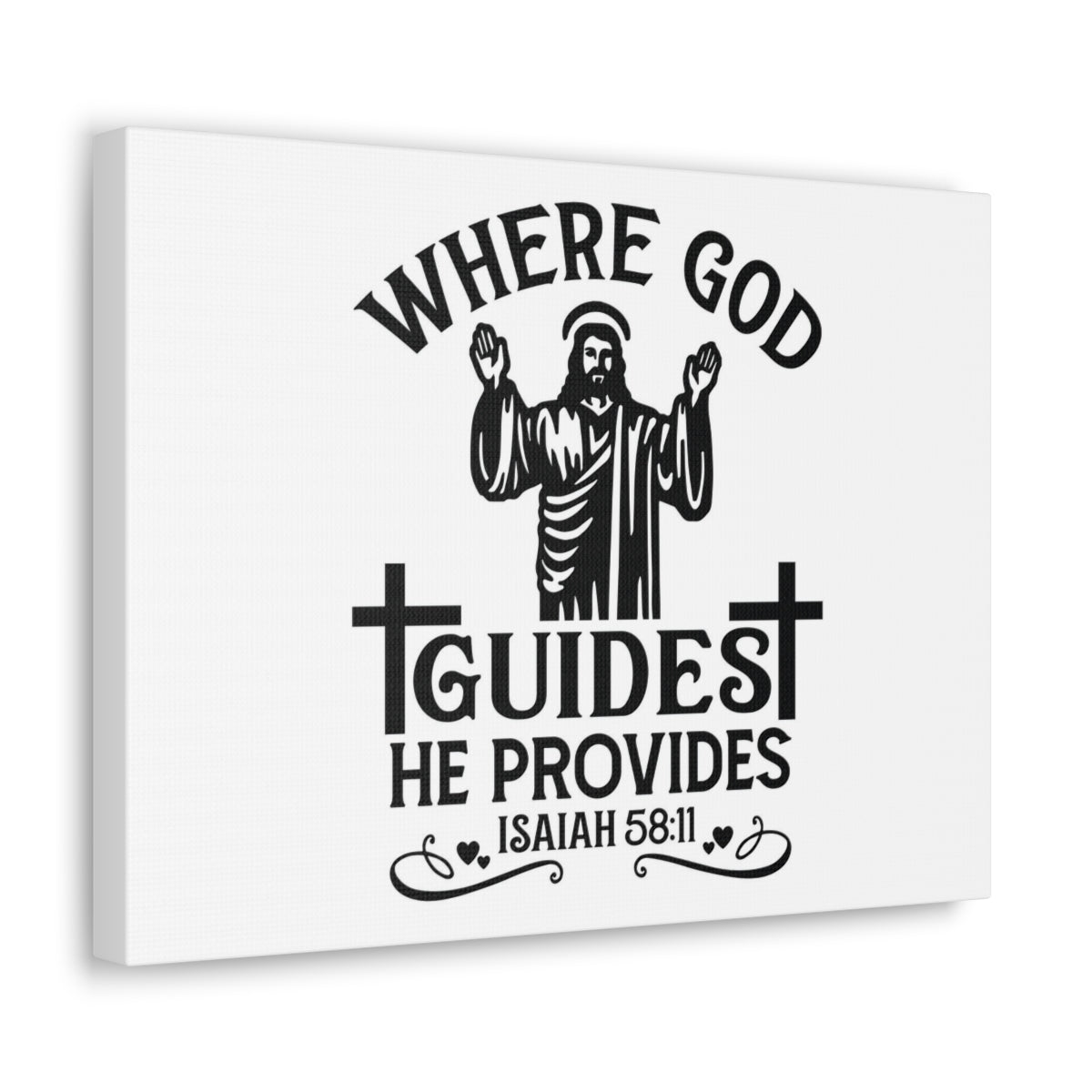 Scripture Walls He Provides Isaiah 58:11 Cross Bible Verse Canvas Christian Wall Art Ready to Hang Unframed-Express Your Love Gifts