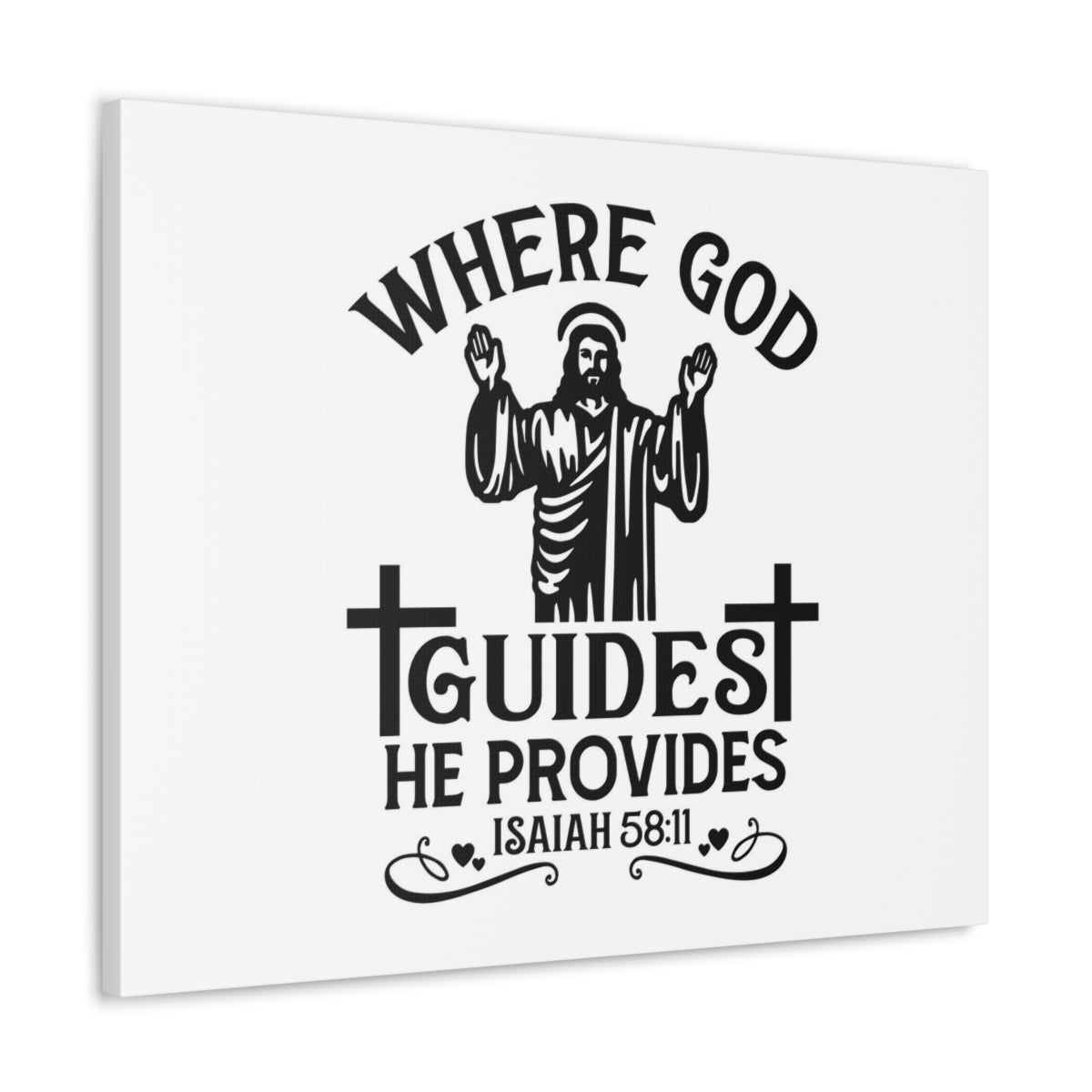 Scripture Walls He Provides Isaiah 58:11 Cross Bible Verse Canvas Christian Wall Art Ready to Hang Unframed-Express Your Love Gifts