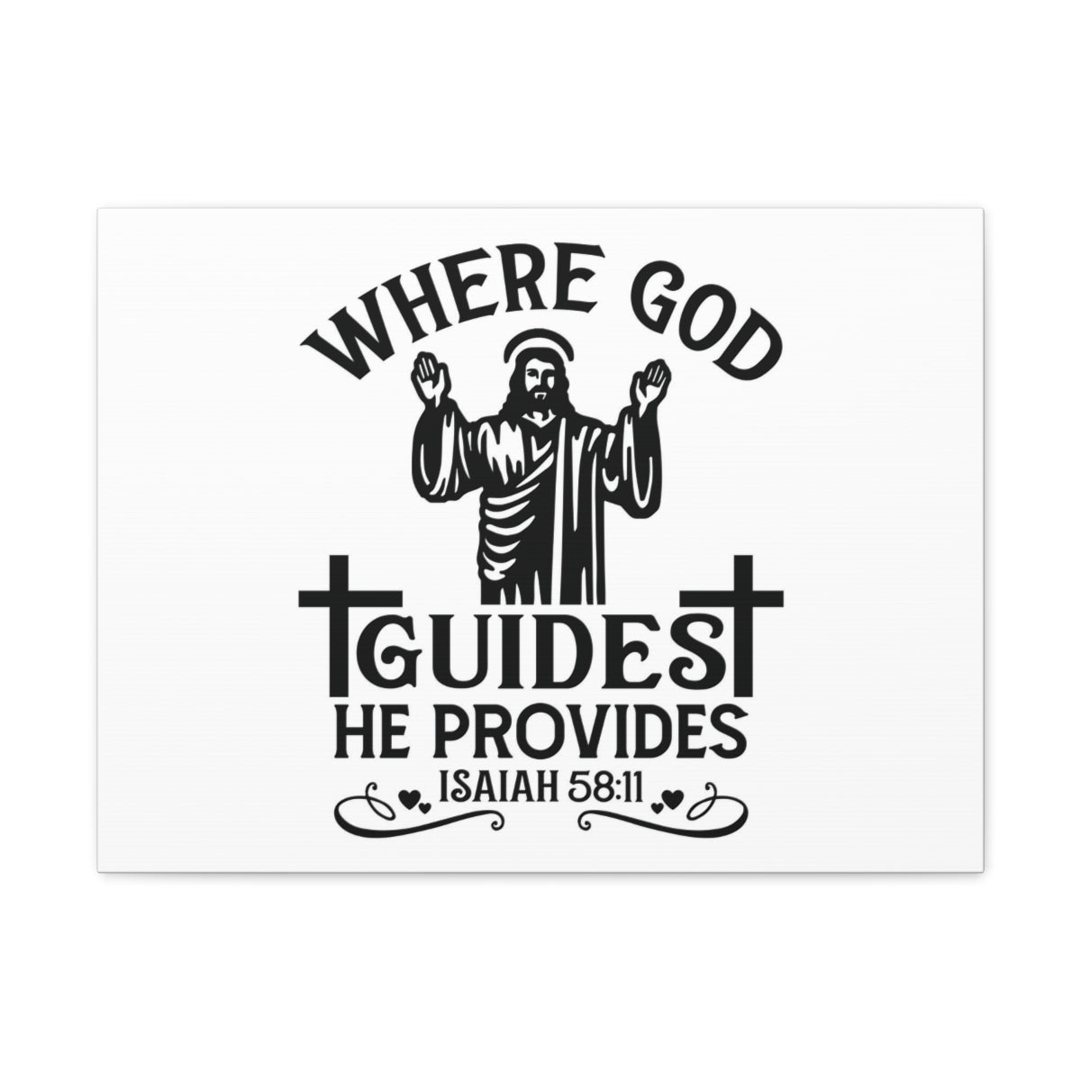Scripture Walls He Provides Isaiah 58:11 Cross Bible Verse Canvas Christian Wall Art Ready to Hang Unframed-Express Your Love Gifts